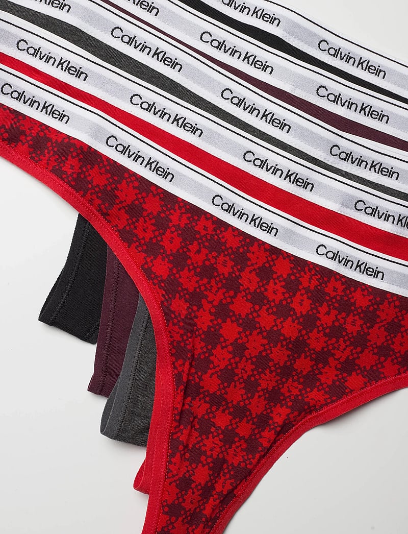 Calvin Klein - THONG 5 PK - stringtrosor - blotched plaid+adreniline rush/blac - 1
