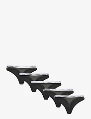 Calvin Klein - 5 PACK THONG (LOW-RISE) - stringtrosor - black/black/black/black/black - 1