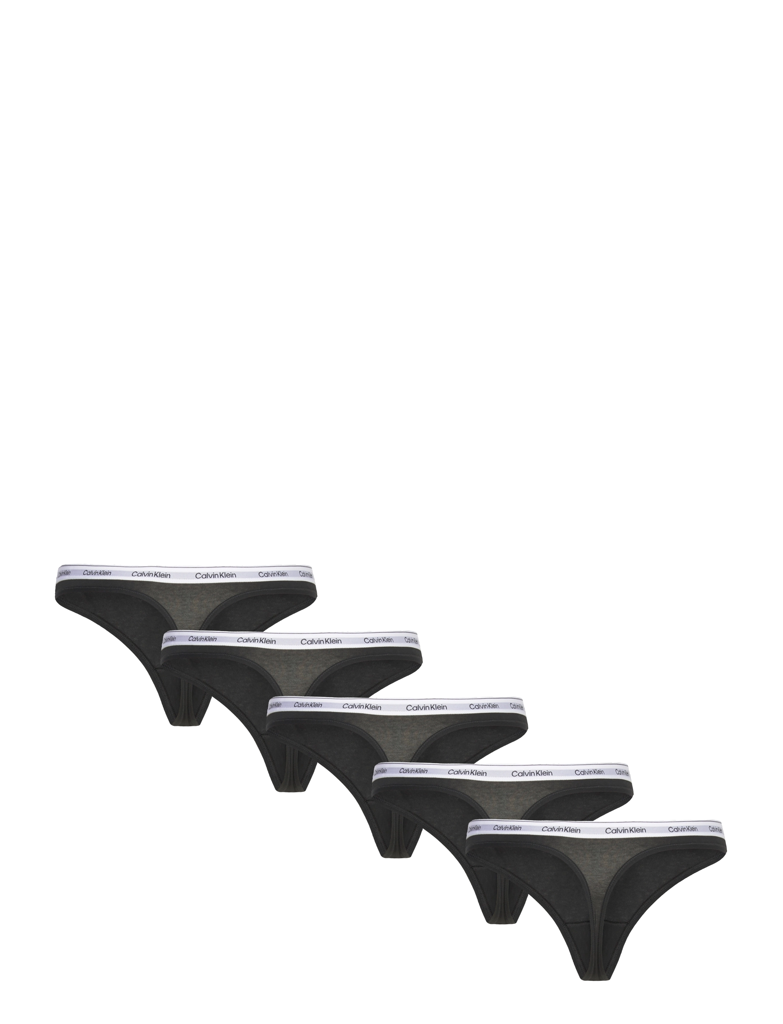 Calvin Klein - THONG 5 PK - stringtrosor - black/black/black/black/black - 2