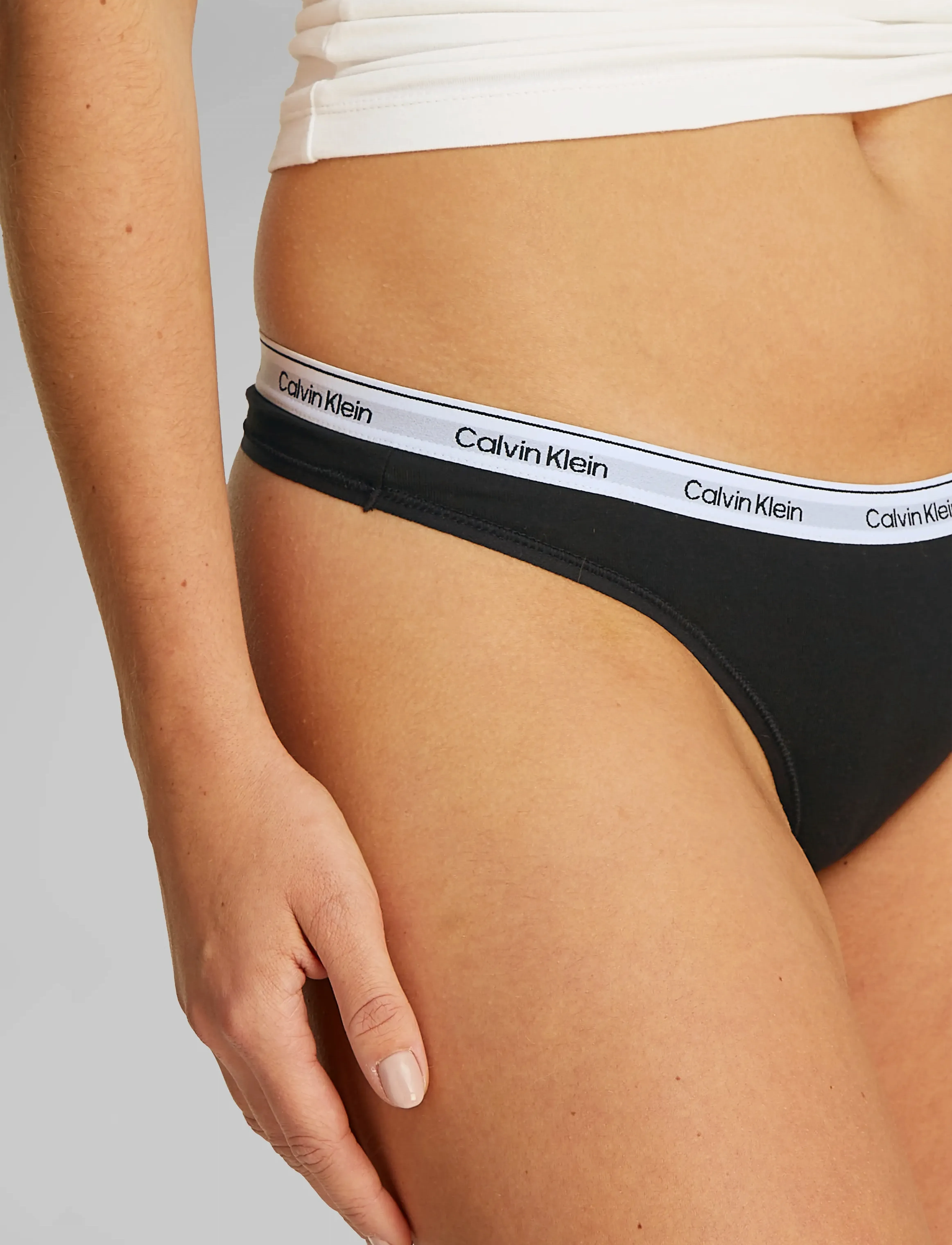Calvin Klein - THONG 5 PK - stringtrosor - black/black/black/black/black - 5