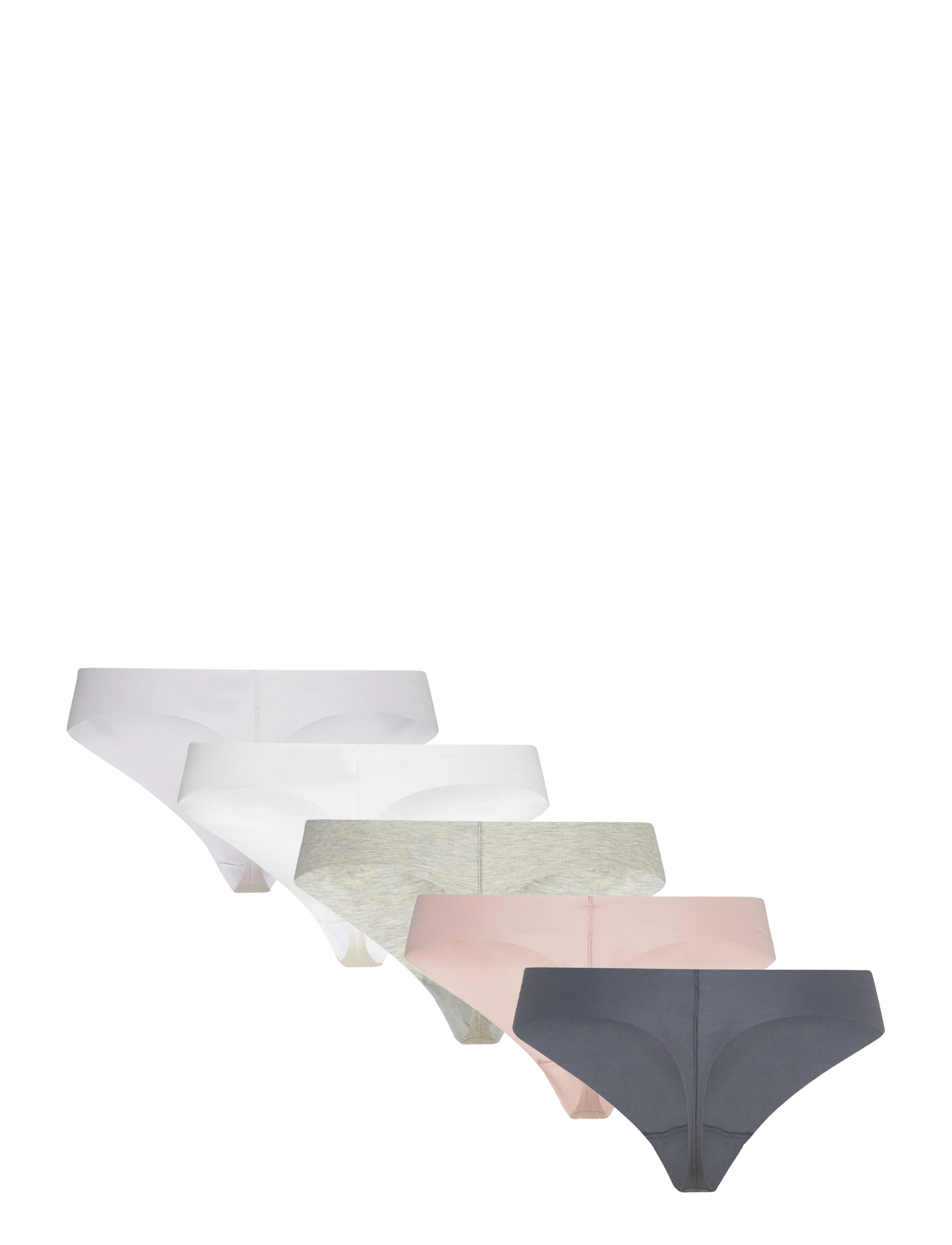 Calvin Klein - 5 PACK THONG (MID-RISE) - slrblue/subd/gryhtr/wht/lvndrblue - 1