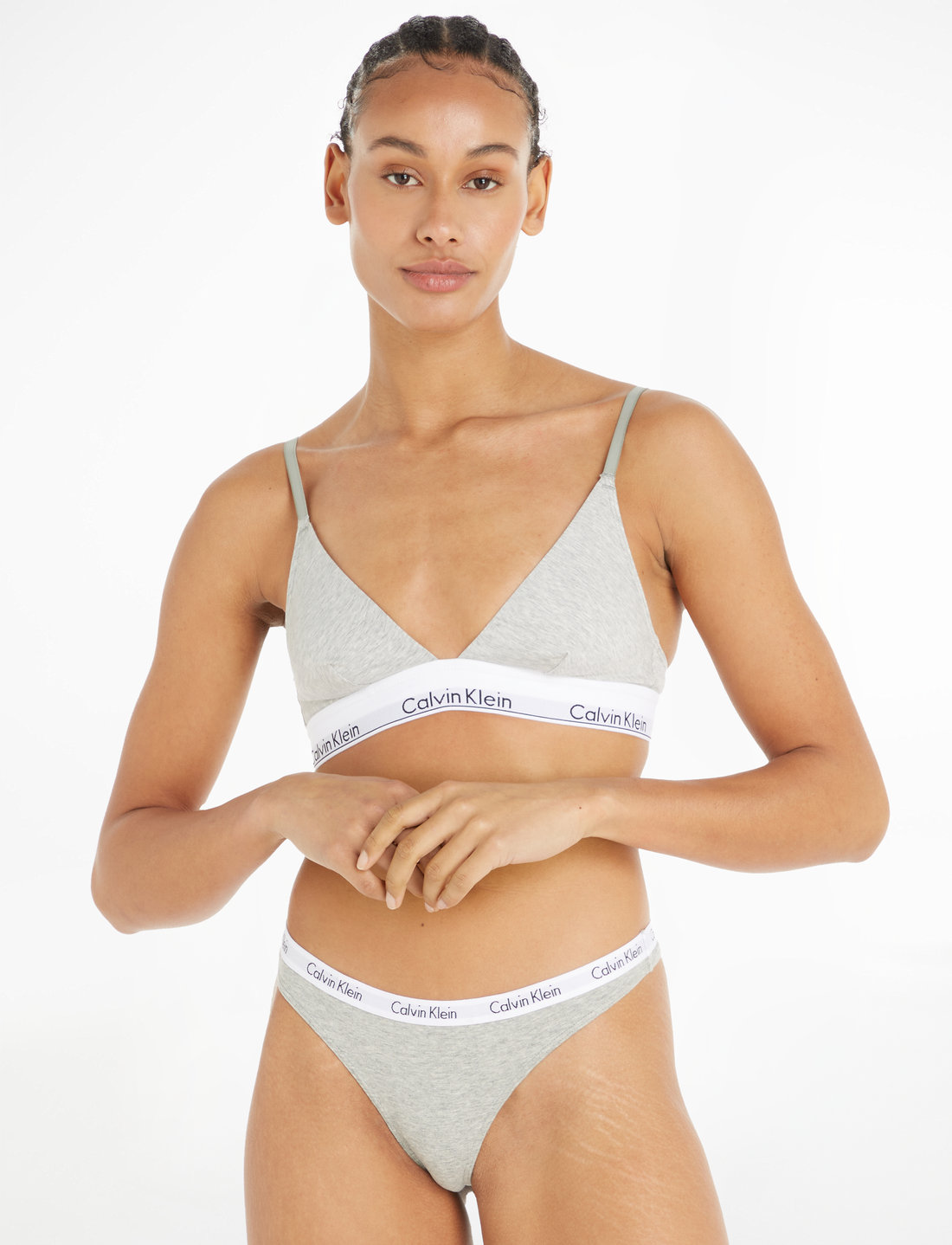Calvin Klein - TRIANGLE UNLINED - bygellösa bh:ar - h111 grey heather - 0