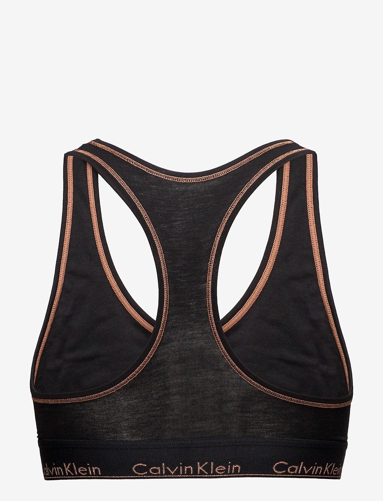 Calvin Klein - BRALETTE UNLINED - black (stencil logo_rose gold glitt - 1
