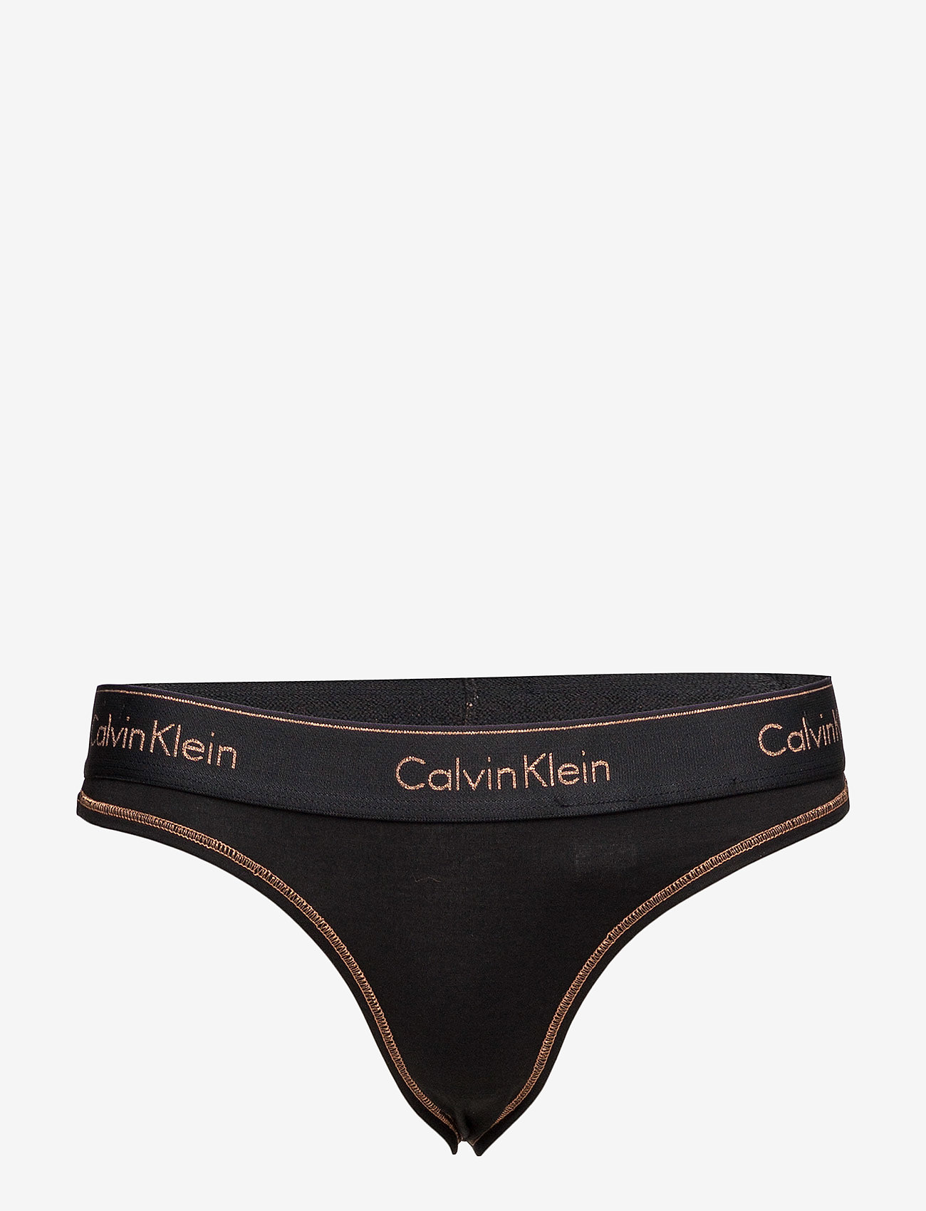 Calvin Klein - THONG - black (stencil logo_rose gold glitt - 0
