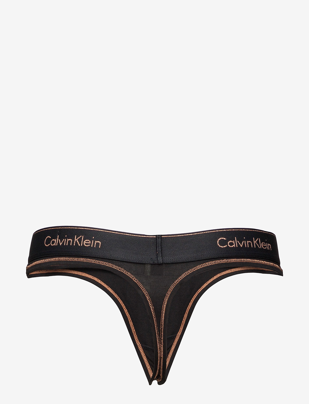 Calvin Klein - THONG - black (stencil logo_rose gold glitt - 1