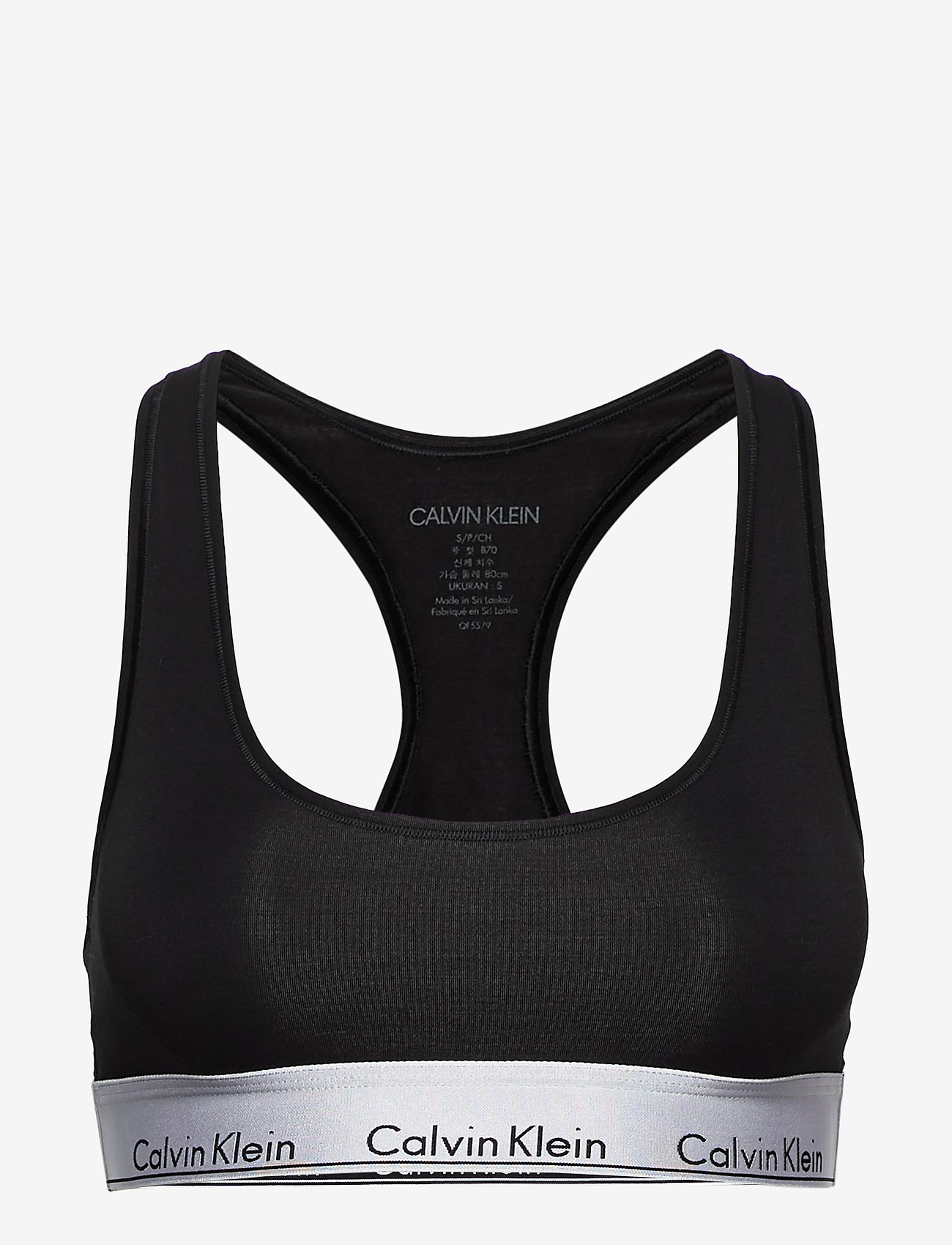 Calvin Klein - UNLINED BRALETTE - black w. silver ground - 0