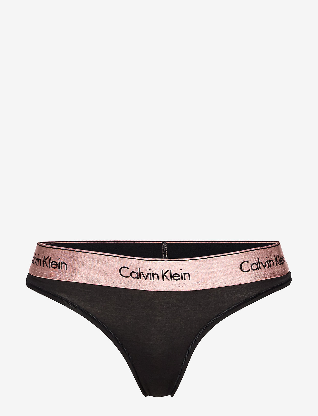 Calvin Klein - THONG - black w. rose gold ground - 0