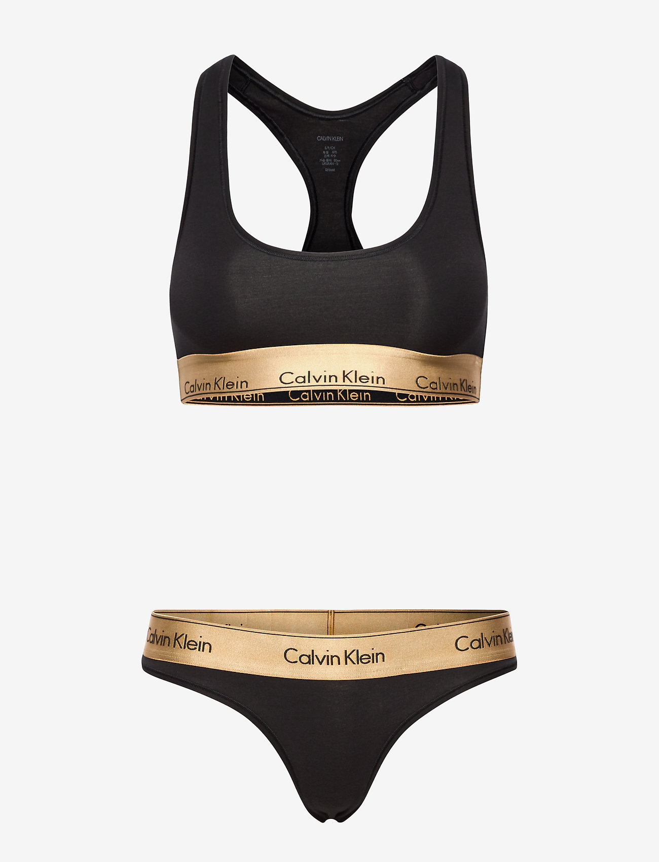 Calvin Klein - BRALETTE SET - black w. gold ground - 0