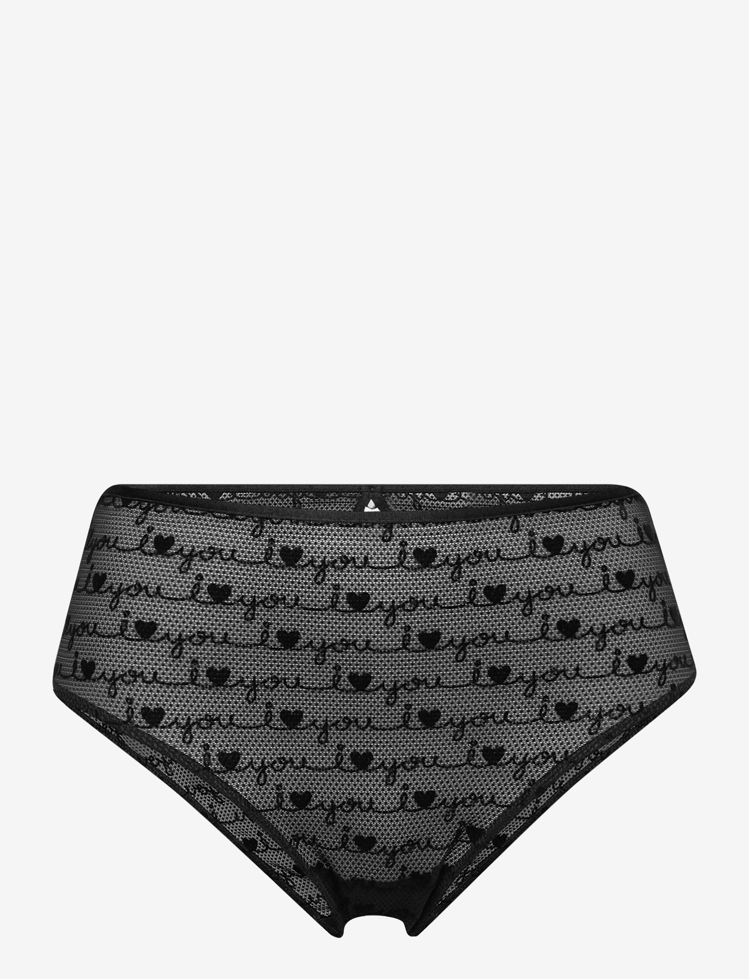 Calvin Klein - HIGH LEG TANGA - black_i heart you - 0