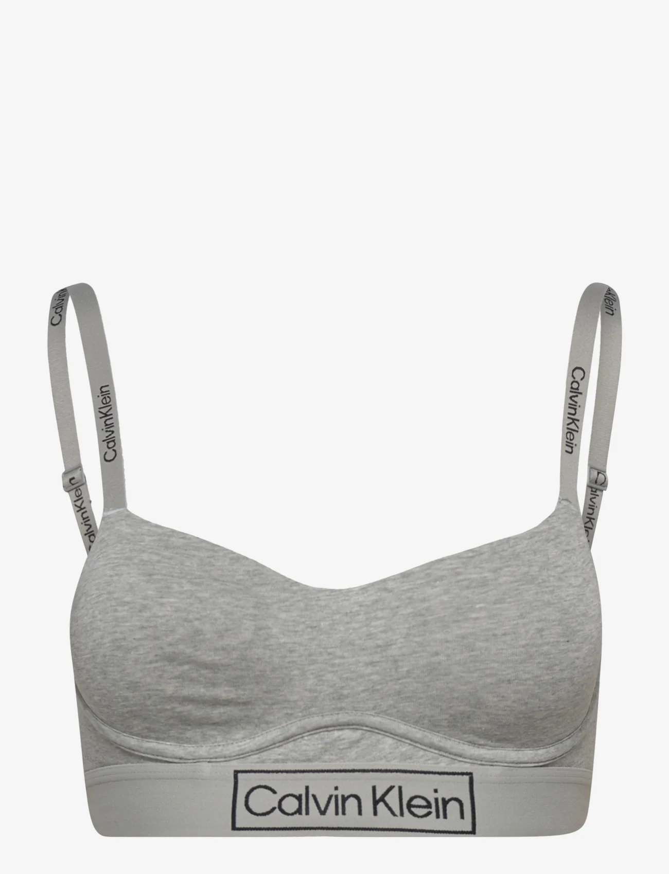 Calvin Klein - LGHT LINED BRALETTE - liemenėlės, dėvimos po berankoviais marškinėliais - grey heather - 0
