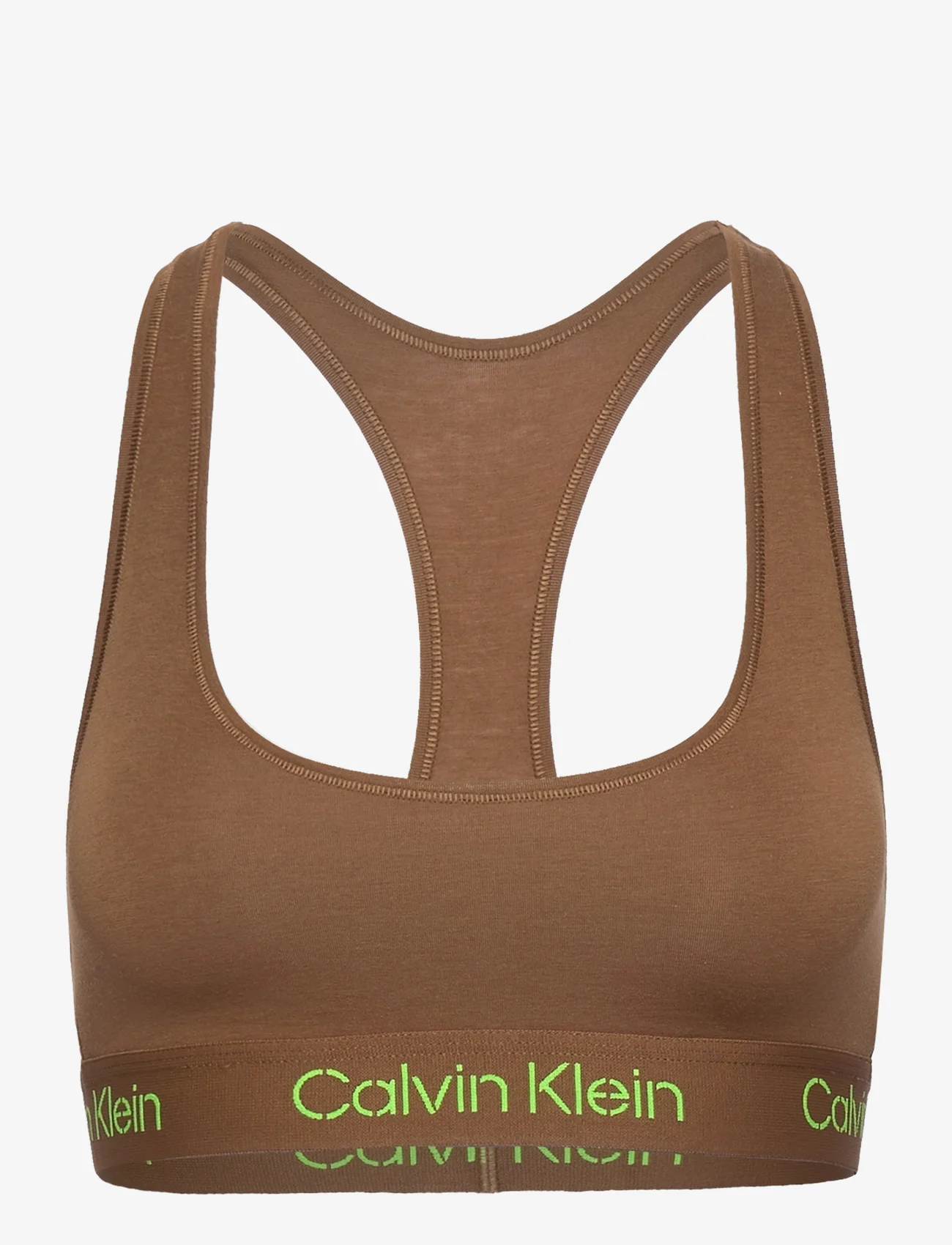 Calvin Klein - UNLINED BRALETTE - rinnahoidja - coffee liquer/jasmine green logo - 0