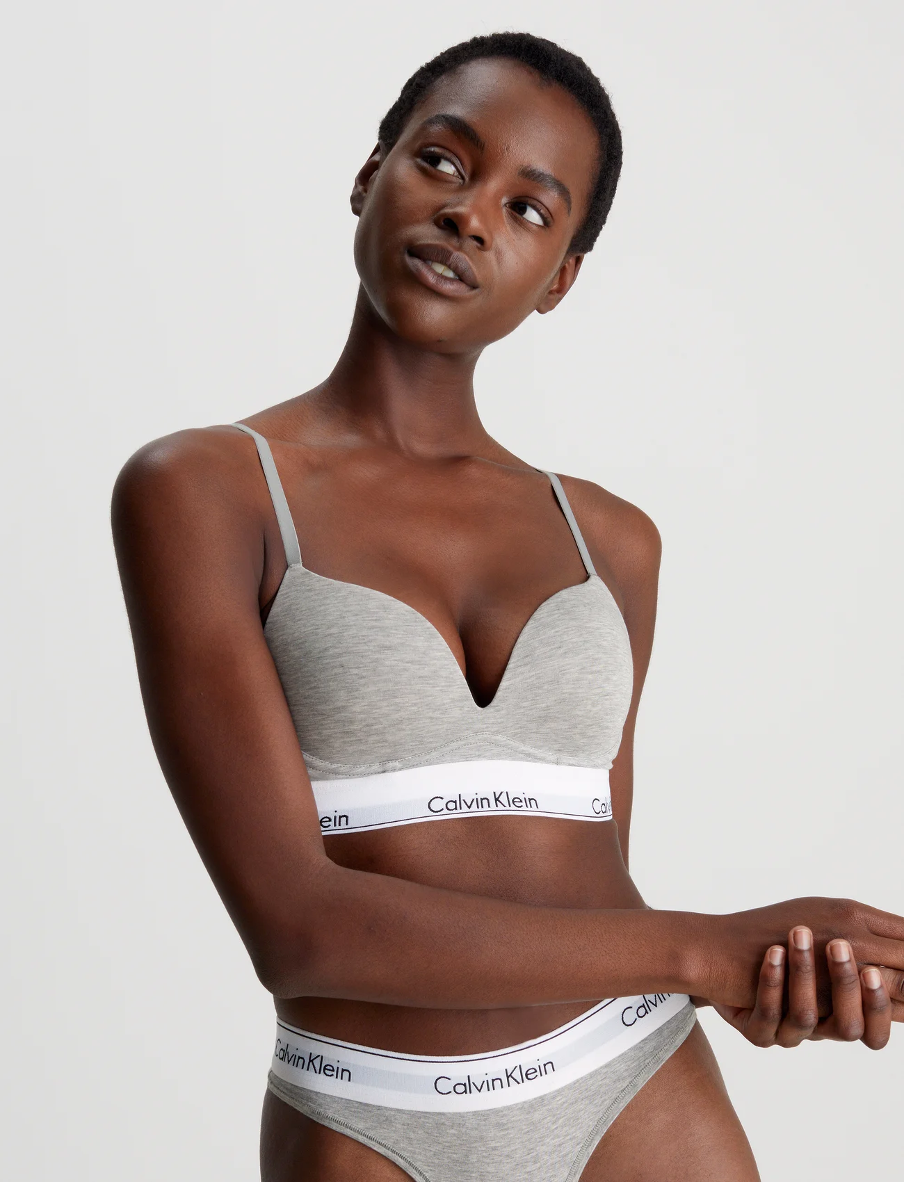 Calvin Klein - PLUNGE PUSH UP - push up bras - grey heather - 1
