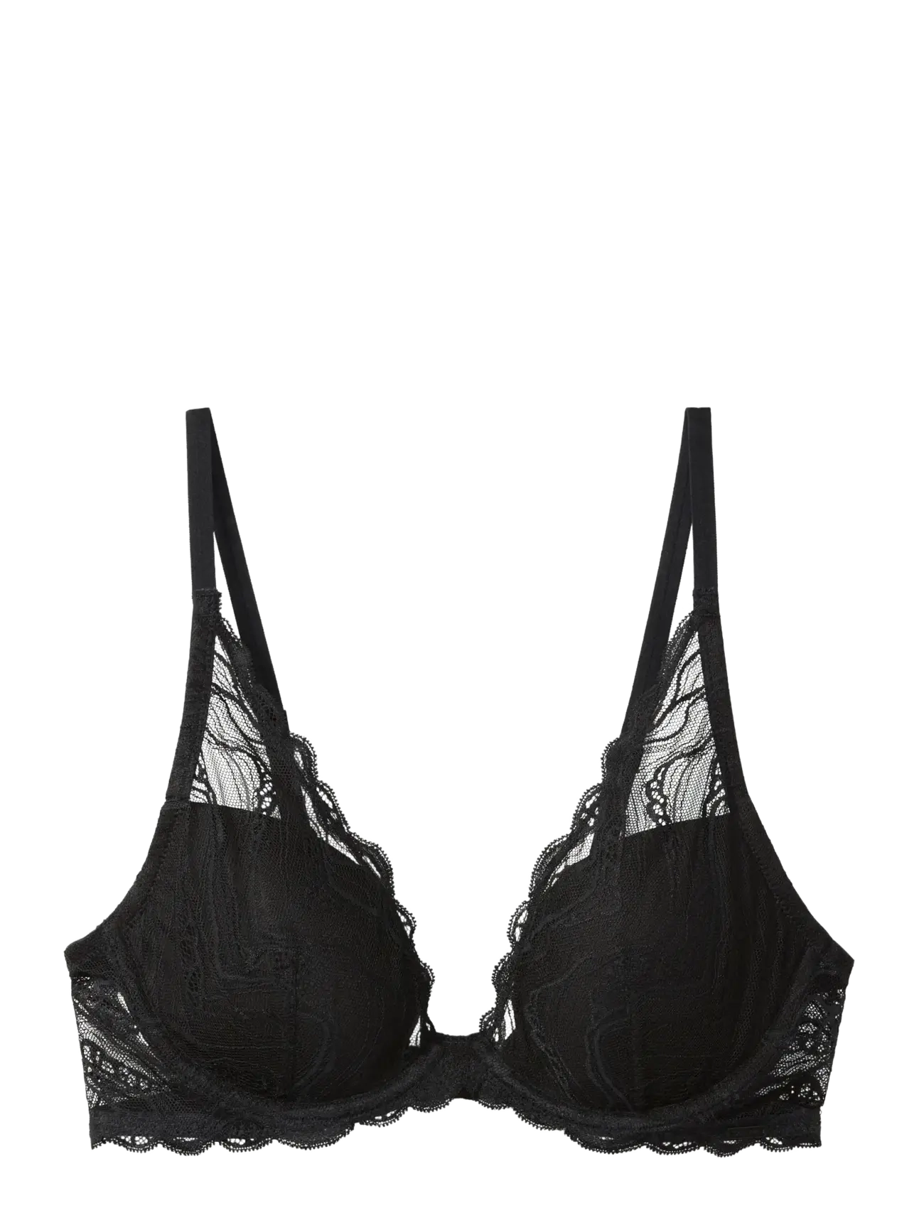 LIGHTLY LINED PLUNGE - BLACK