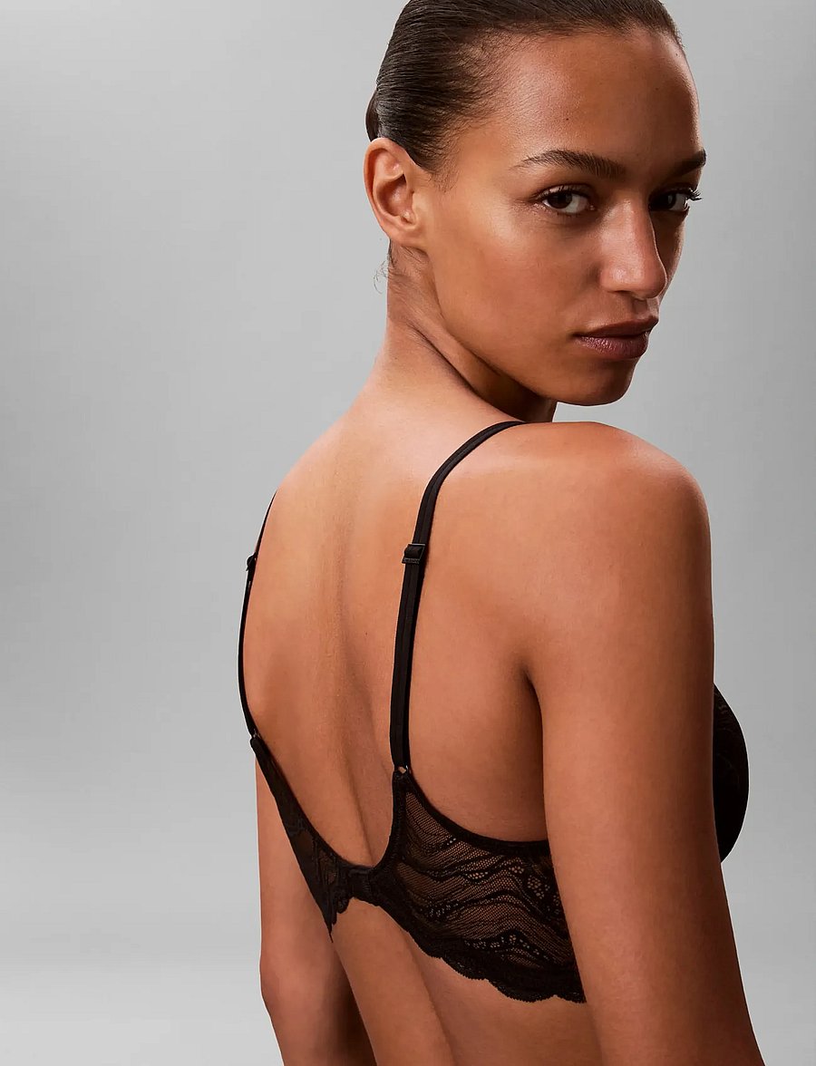 Calvin Klein - LIGHTLY LINED PLUNGE - plunge bhs - black - 4
