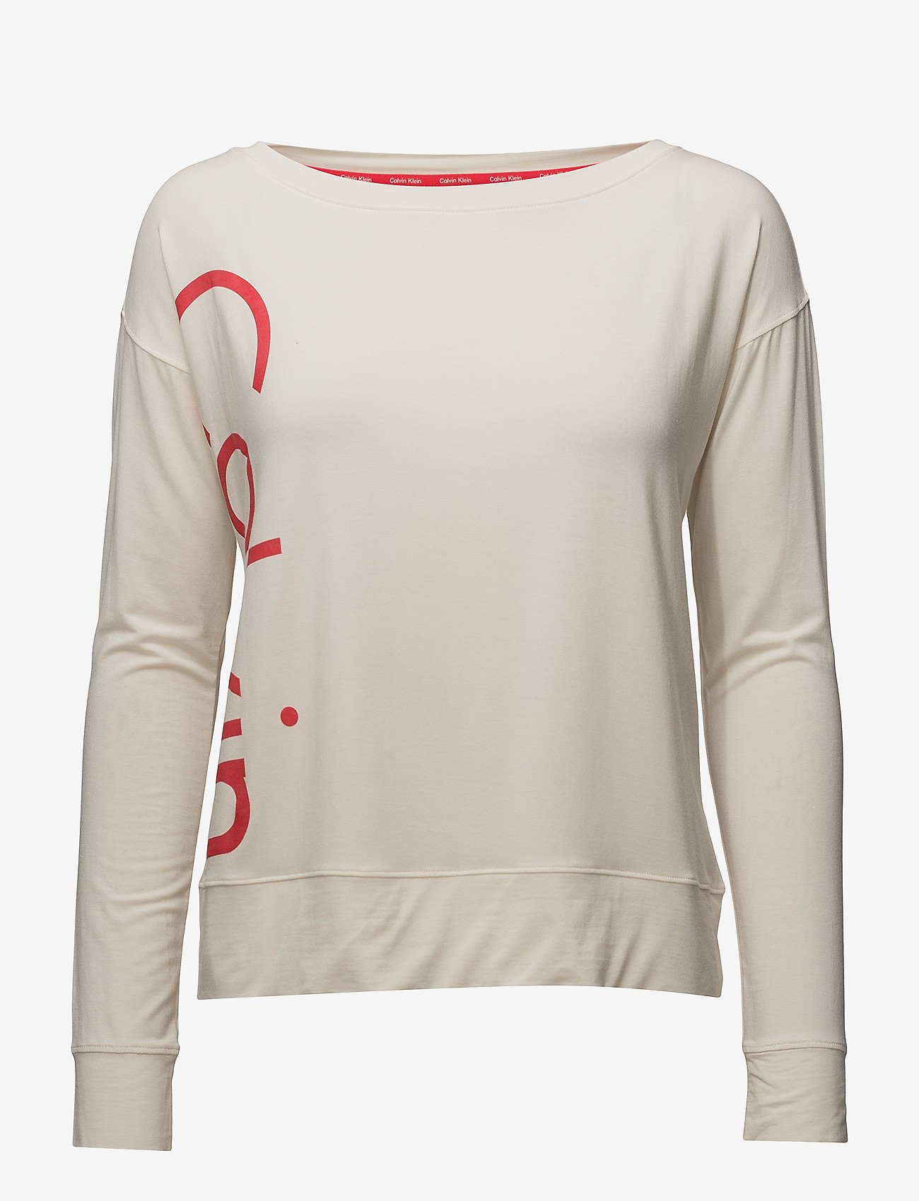 Calvin Klein - L/S WIDE NECK - ivory (spark logo) - 0