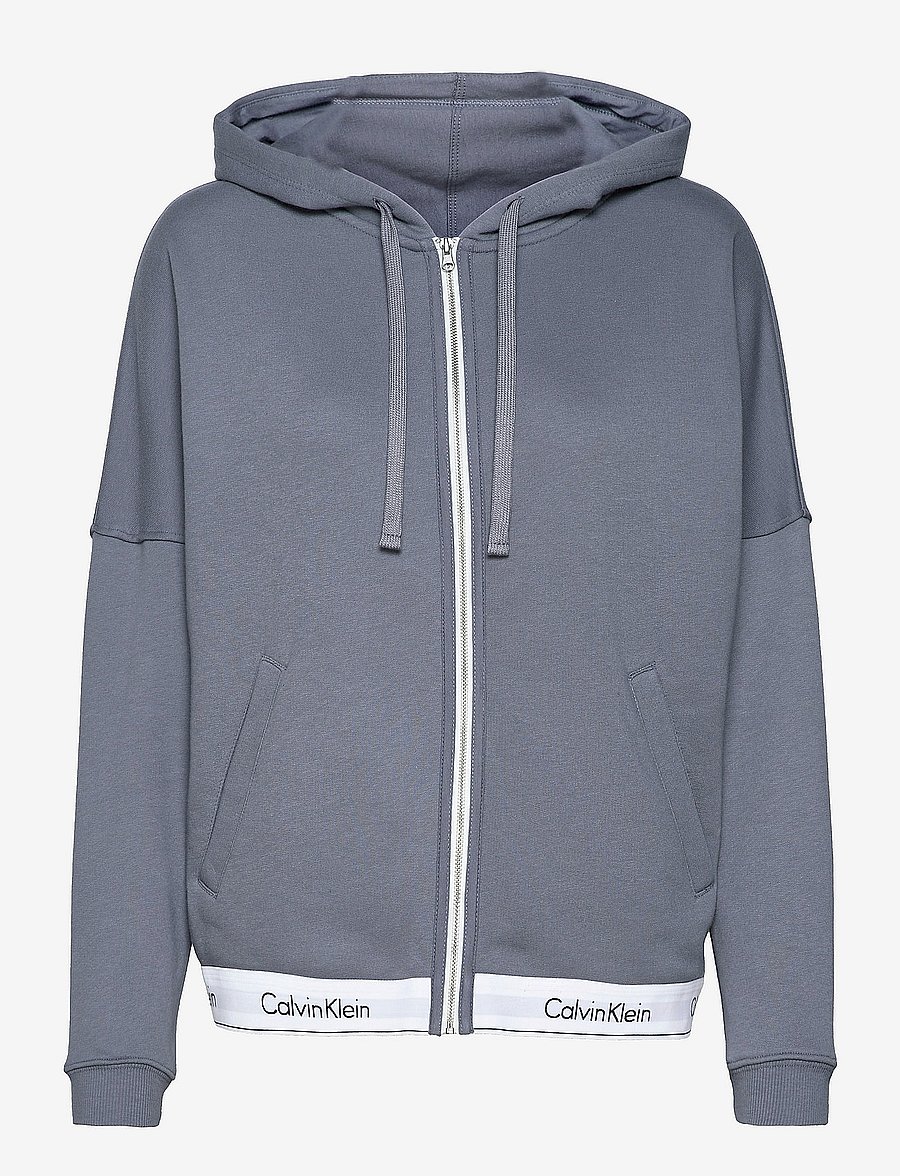 Calvin Klein - FULL ZIP HOODIE (OVERSIZED) - pewter - 0