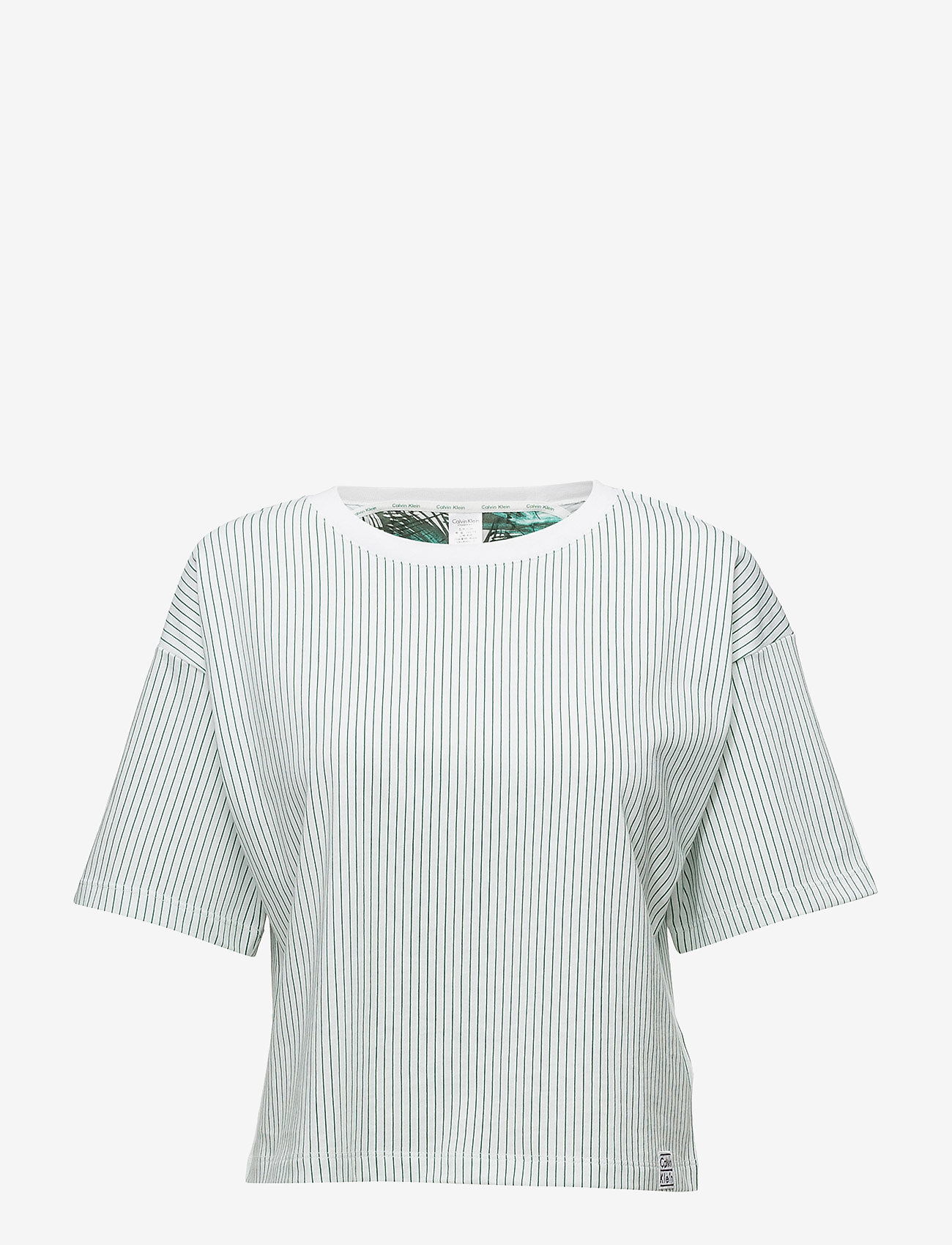 Calvin Klein - S/S CREW NECK - millenial stripe_simmer green - 0