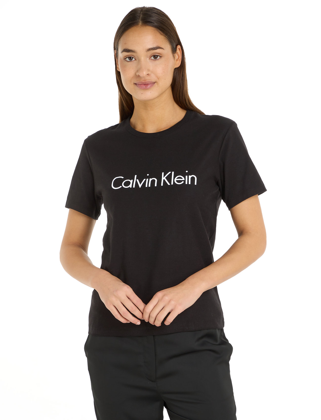 Calvin Klein - S/S CREW NECK - overdele - black - 0