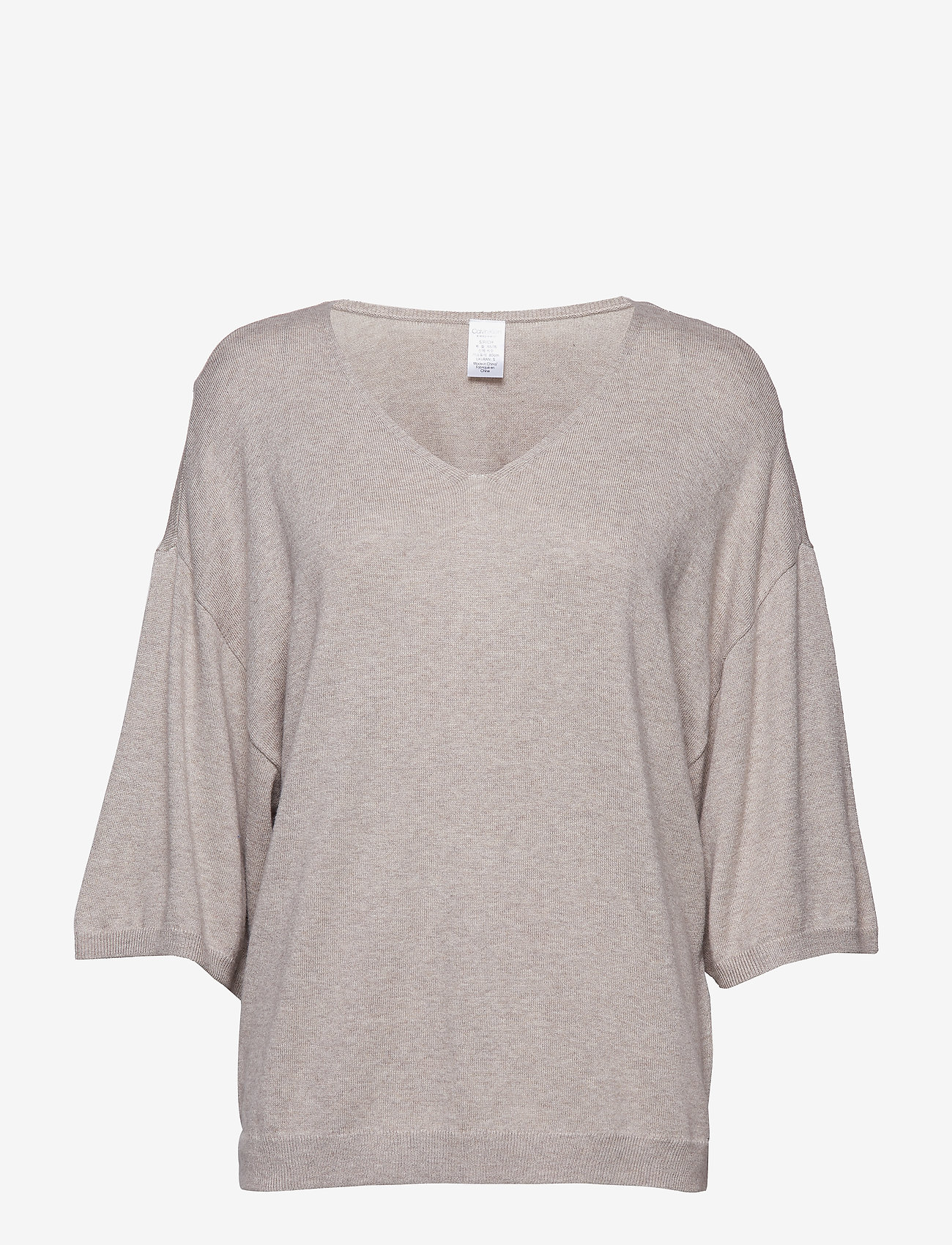 Calvin Klein - 3/4 V NECK - natural heather - 0