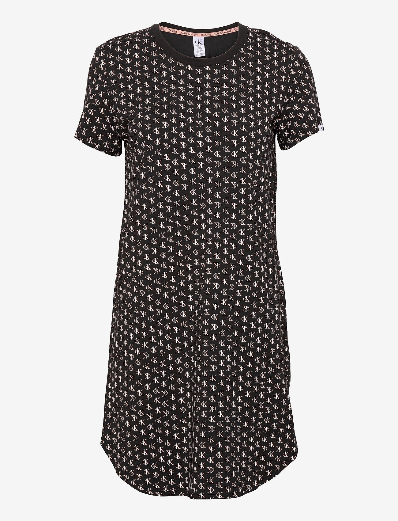 Calvin Klein - S/S NIGHTSHIRT - mini staggered logo print_black - 0