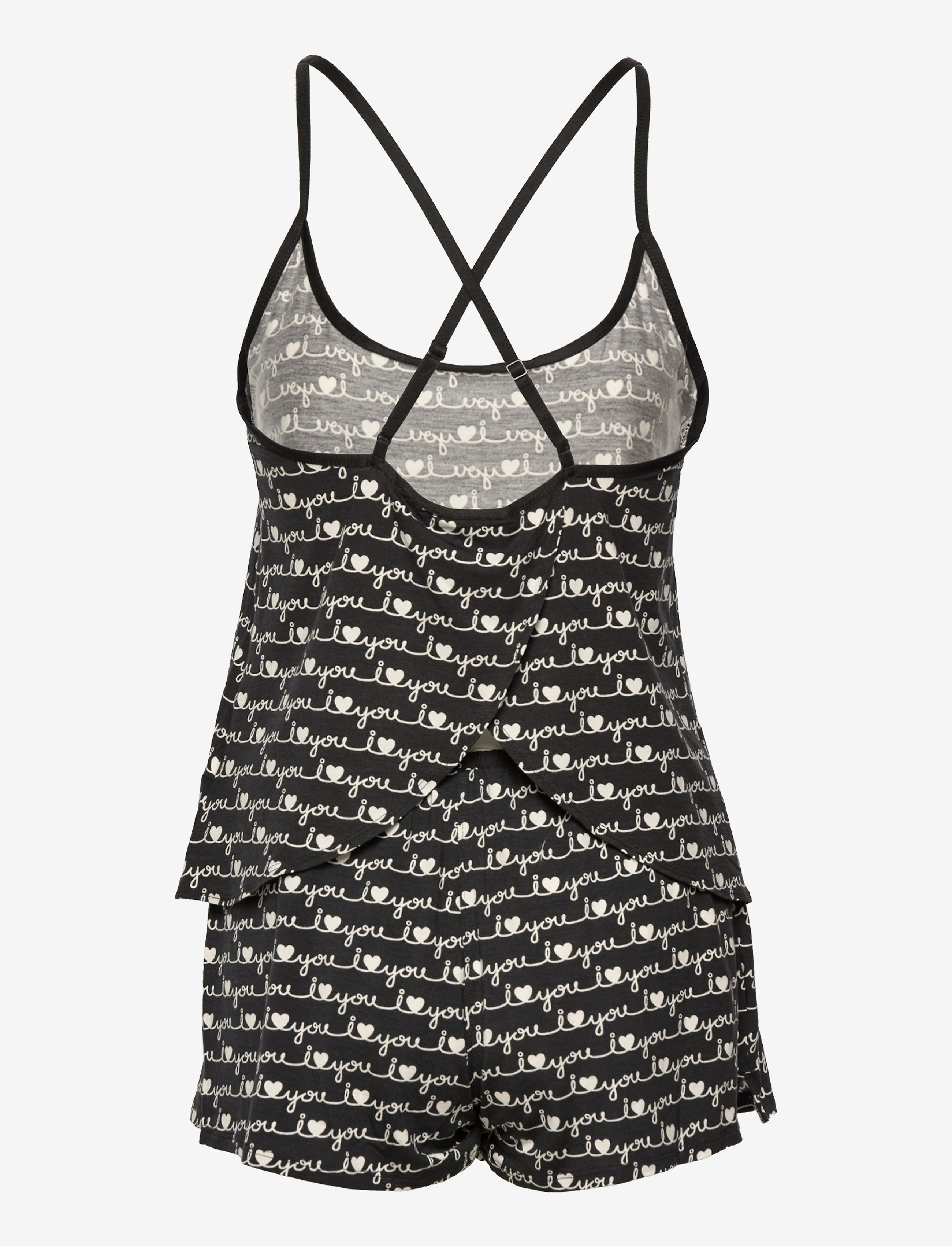 Calvin Klein - SLEEVELESS SHORT SET - black_i heart you print - 1