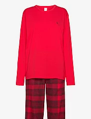 Calvin Klein - L/S PANT SET - pyjama's - gradient check/rouge blk ground - 0