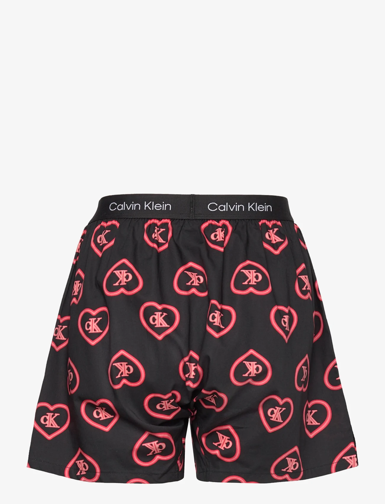 Calvin Klein - BOXER TRADITIONAL - zemākās cenas - neon hearts repeat_poppy red - 1