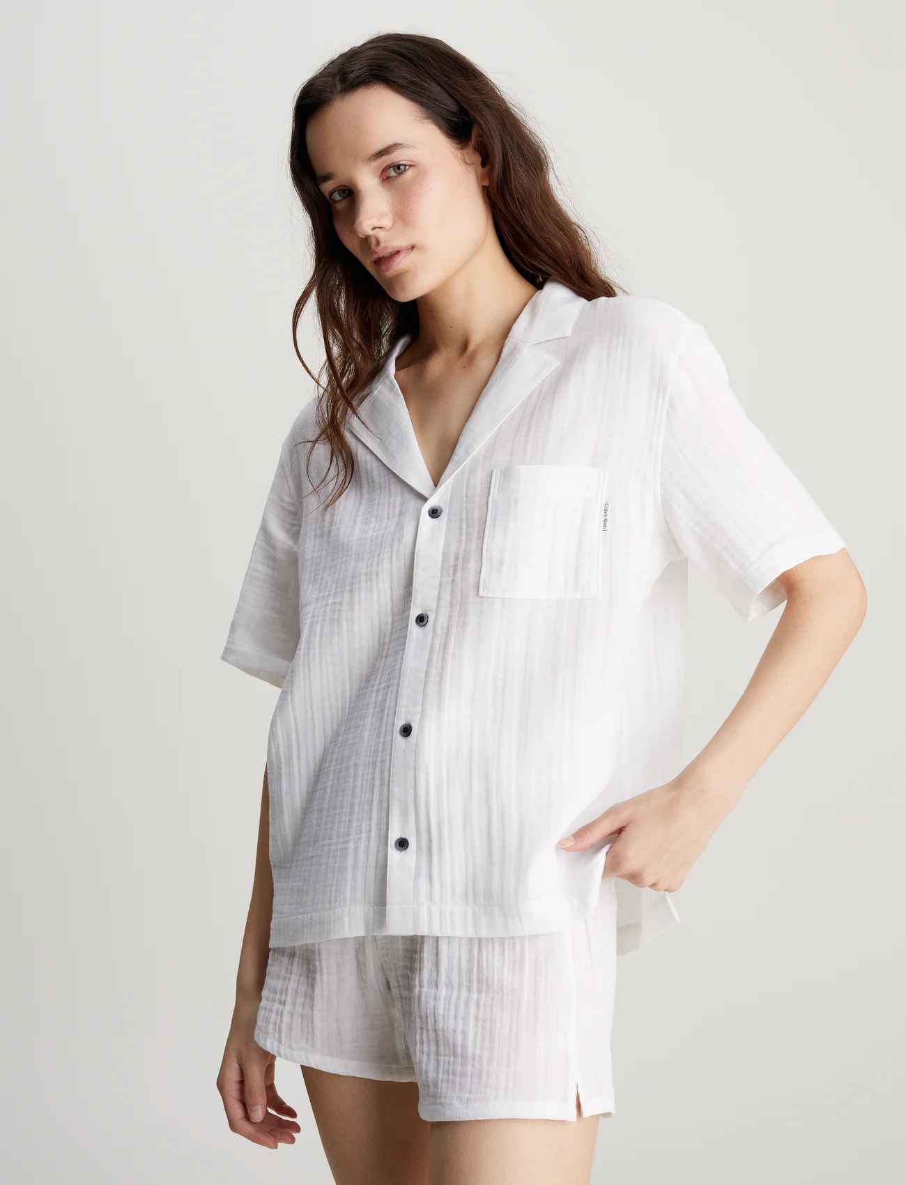 Calvin Klein - S/S BUTTON DOWN - kortärmade skjortor - white - 1