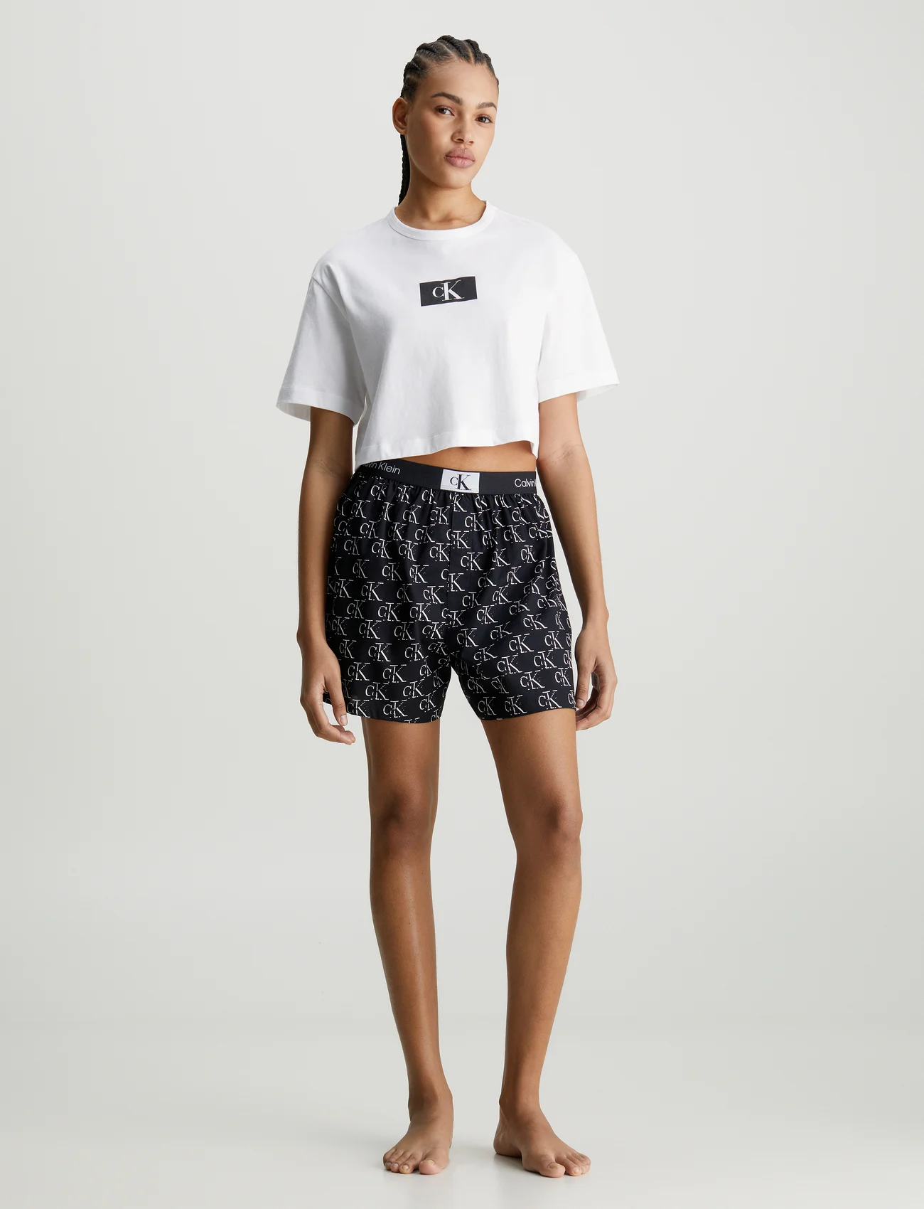 Calvin Klein - S/S SHORT SET - pysjamas - litho ck print+black - 1