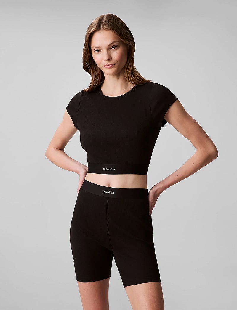 Calvin Klein - RIB BIKE SHORT - cycling shorts - black - 0