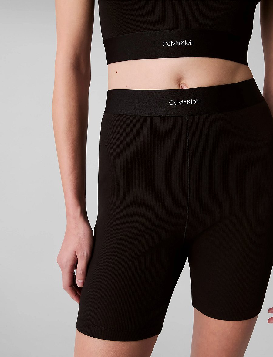Calvin Klein - RIB BIKE SHORT - training tights - black - 5