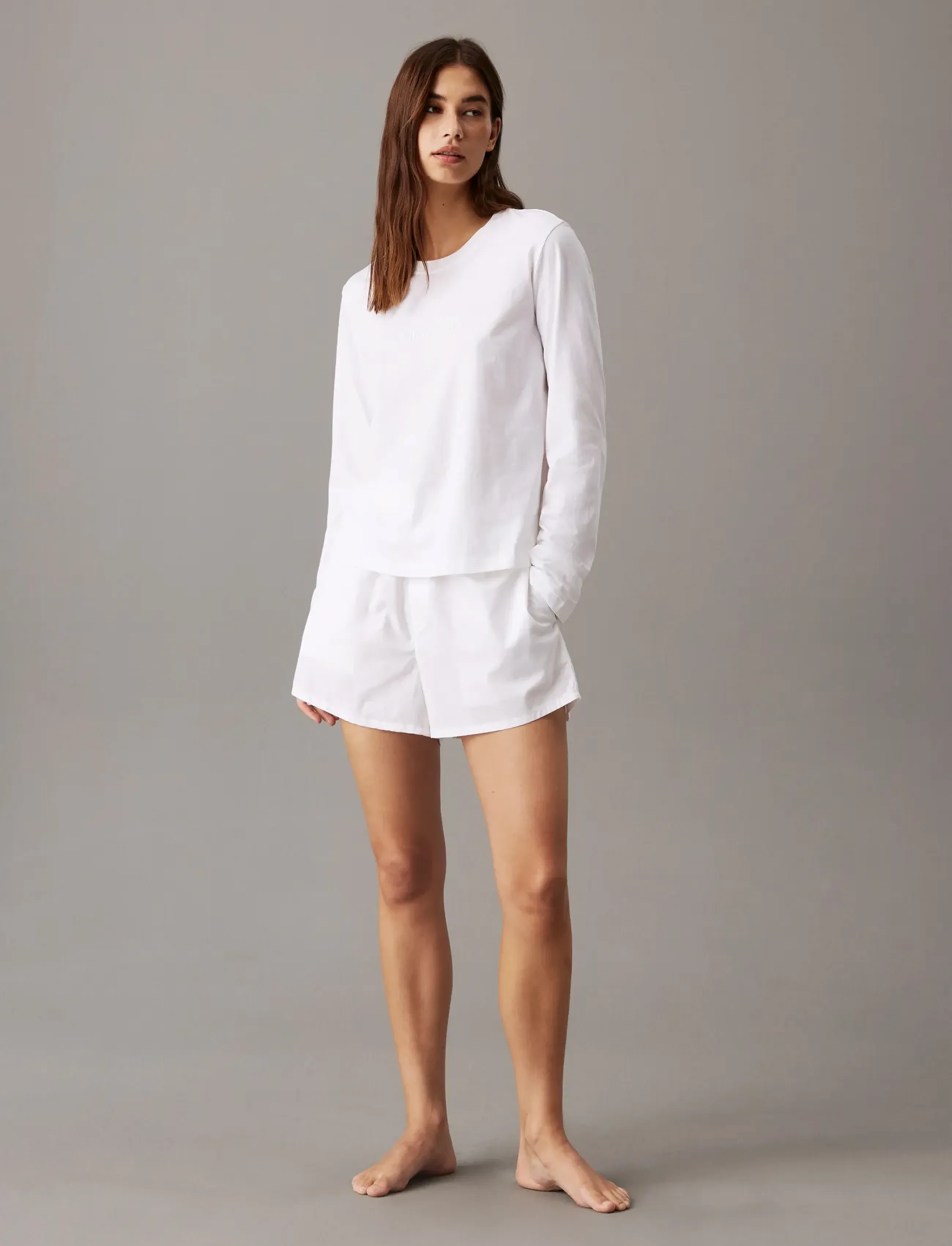 Calvin Klein - LONGSLEEVE CLASSIC - langärmlige tops - white - 4