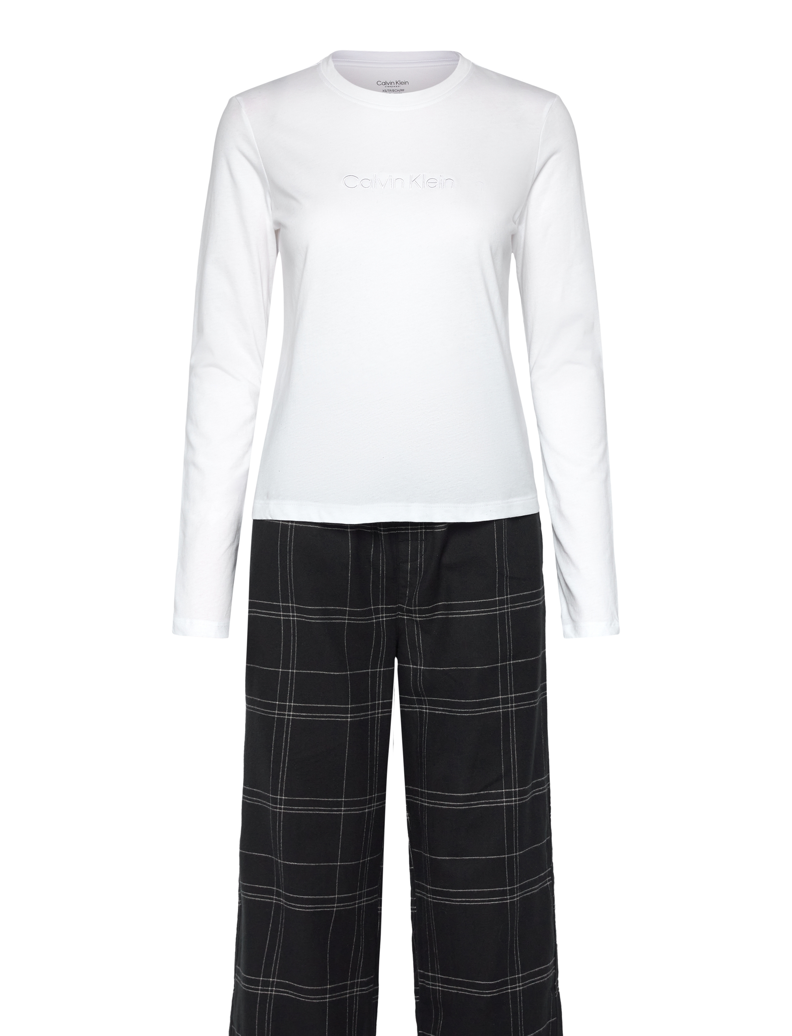 Calvin Klein - L/S TEE & PANT SLEEP SET - white (tee) / charcoal grey - 1