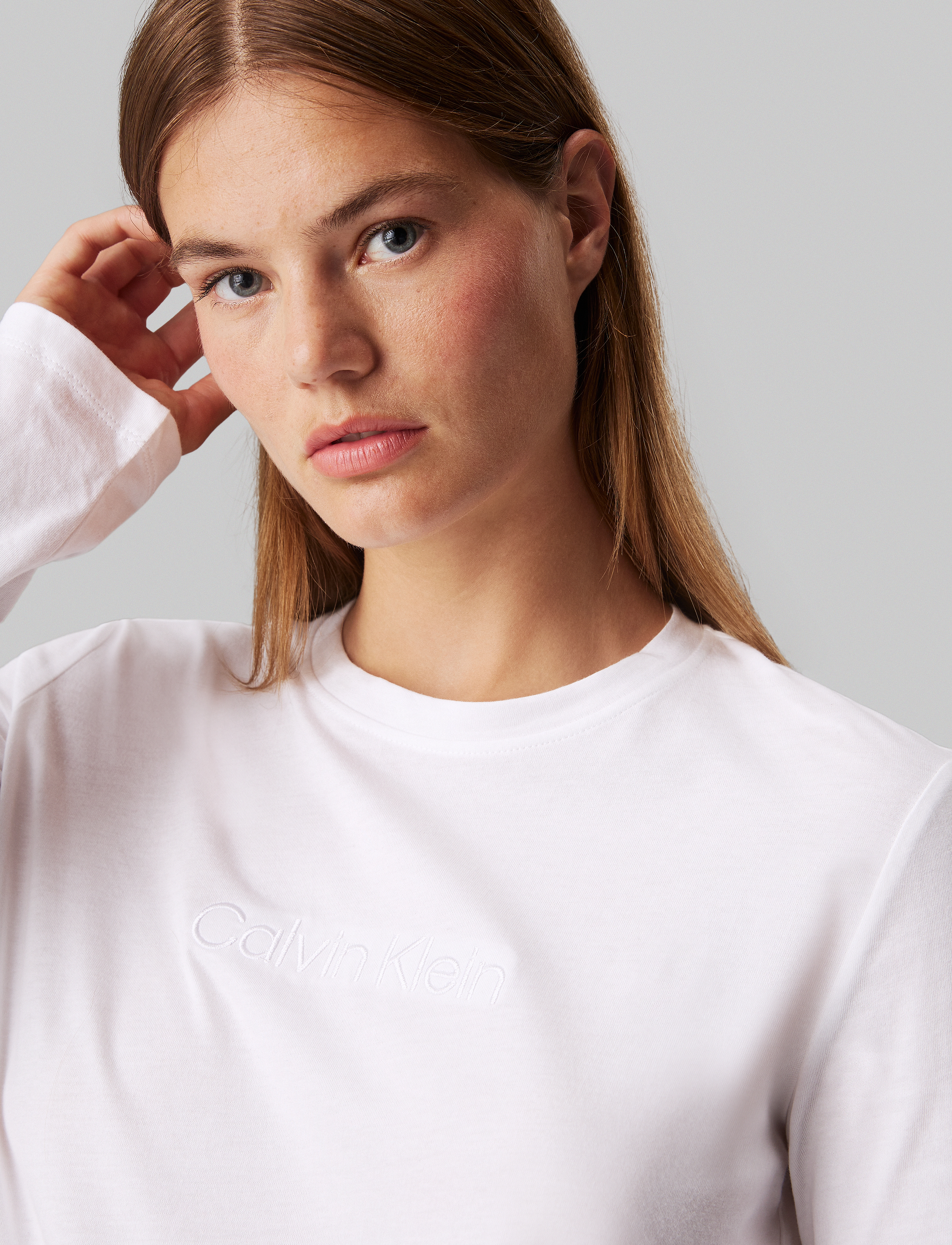 Calvin Klein - L/S TEE & PANT SLEEP SET - white (tee) / charcoal grey - 3
