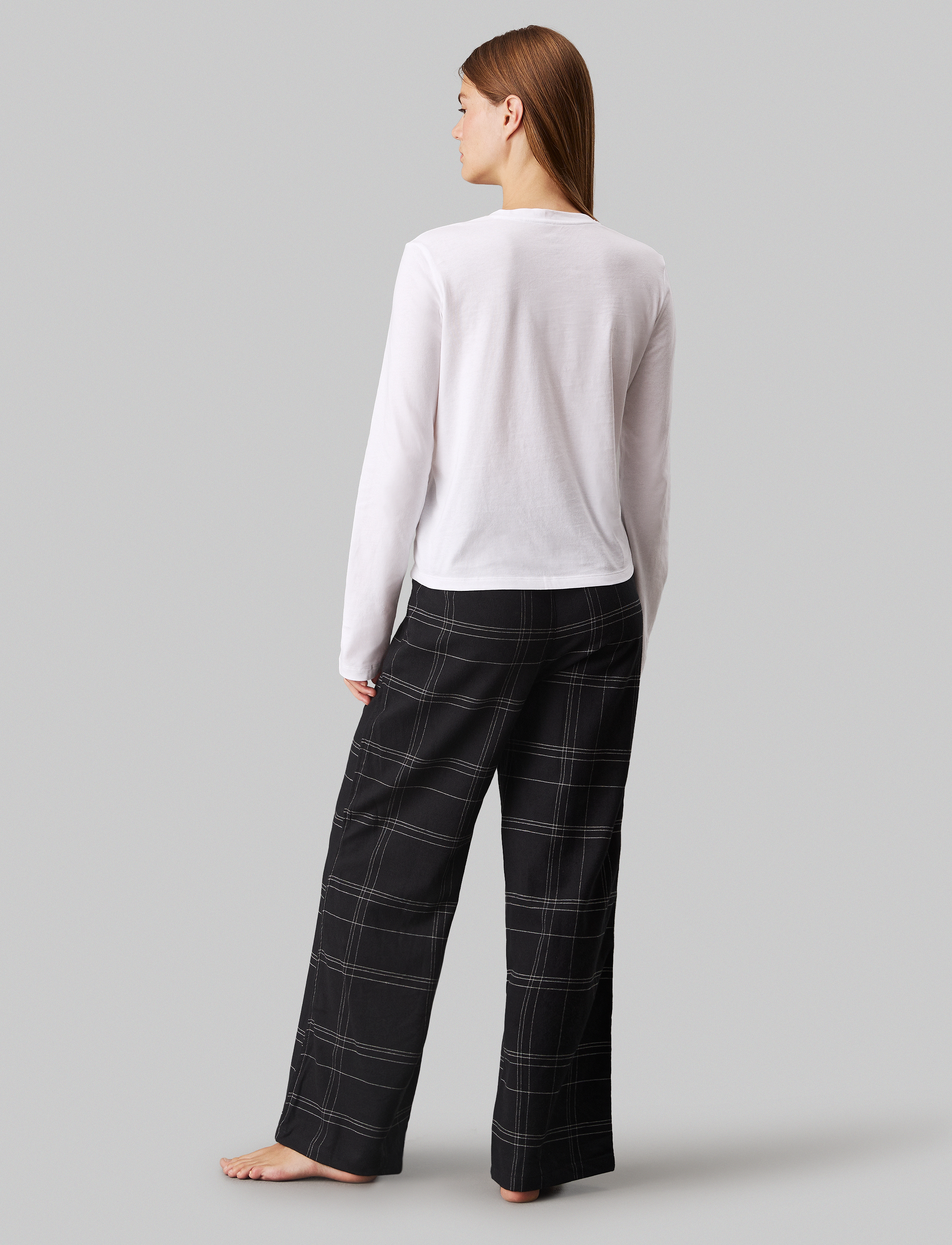 Calvin Klein - L/S TEE & PANT SLEEP SET - white (tee) / charcoal grey - 5