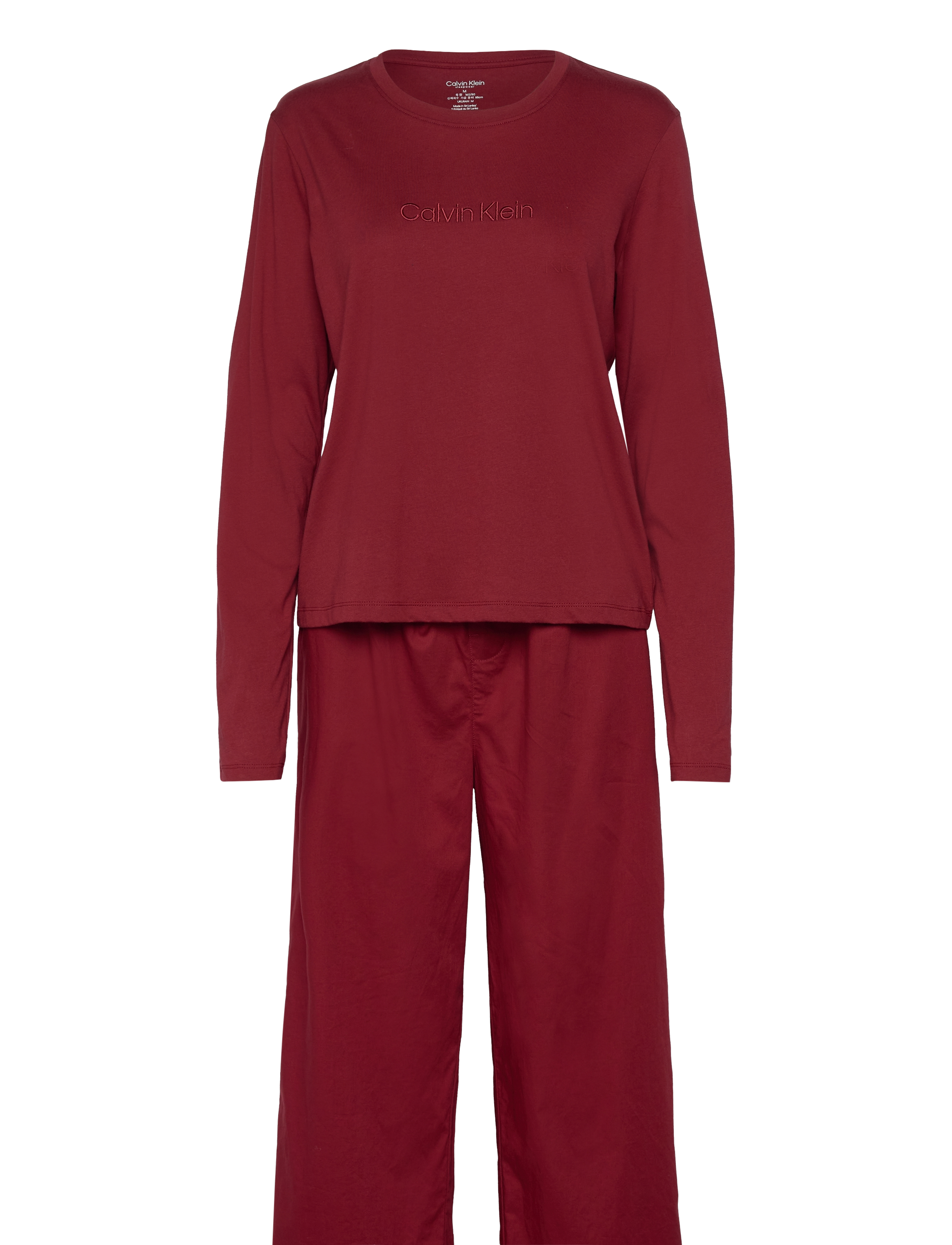 Calvin Klein - L/S SLEEP SET (COTTON TEE/PANT) - syrah (tee) / syrah - 1