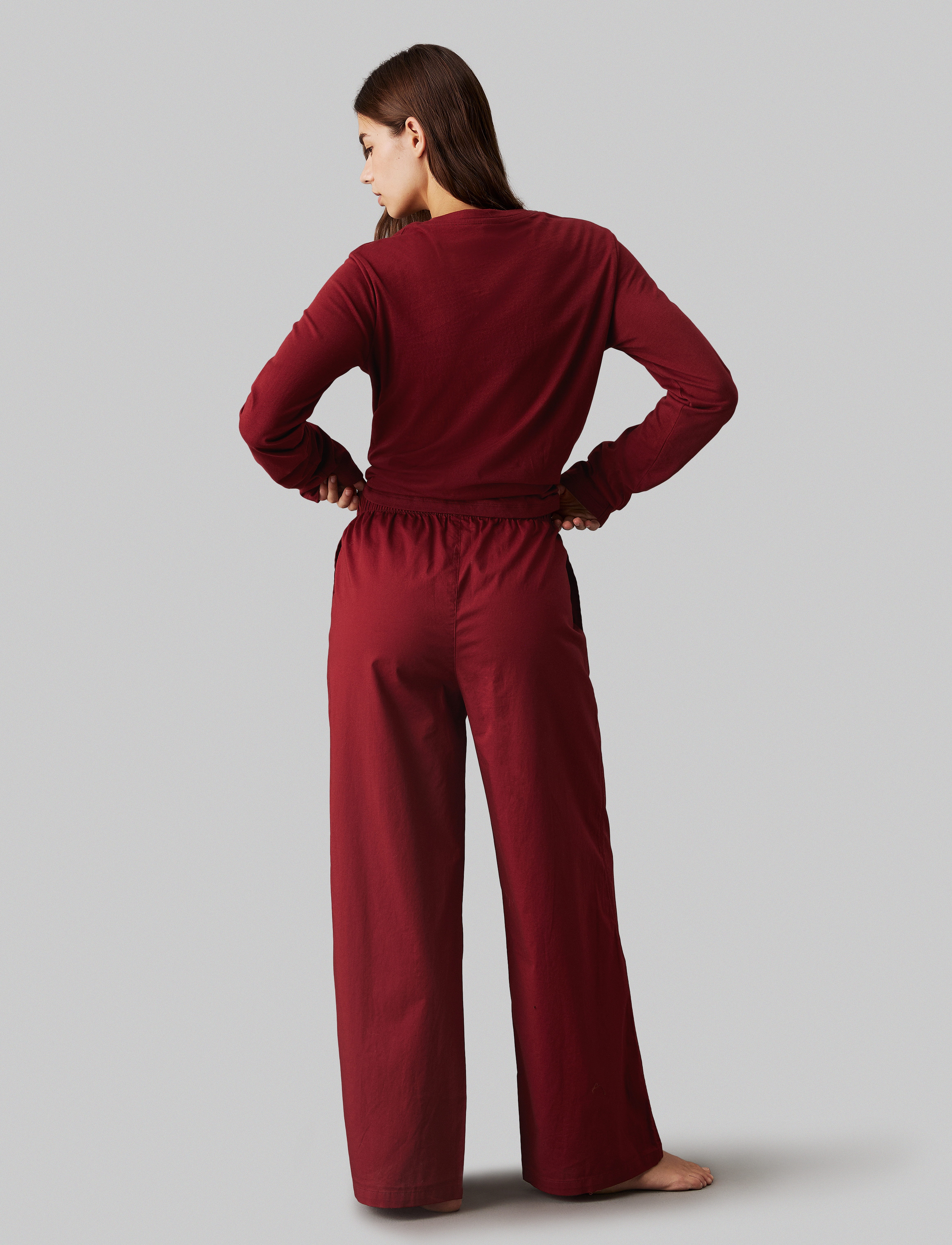 Calvin Klein - L/S SLEEP SET (COTTON TEE/PANT) - syrah (tee) / syrah - 5