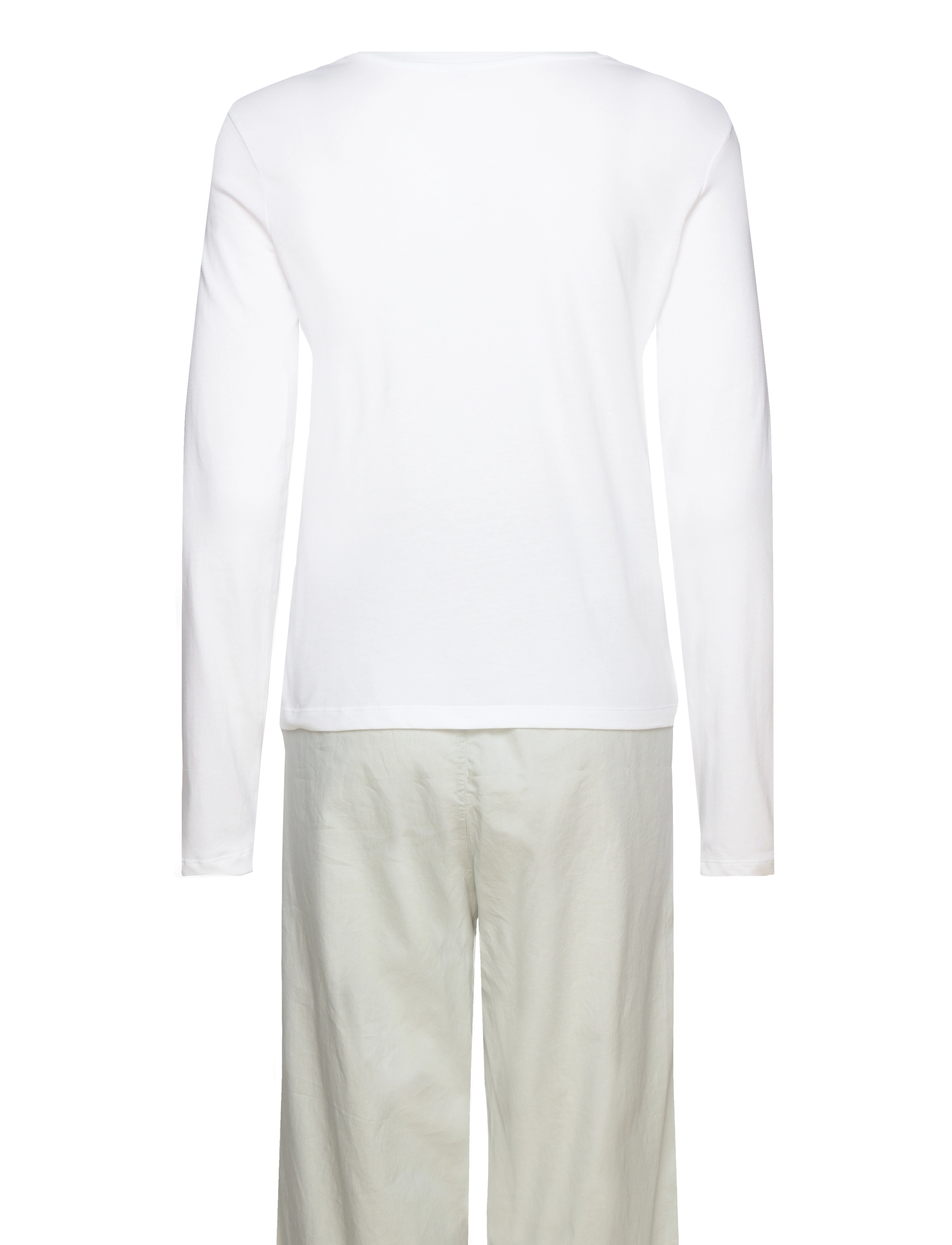 Calvin Klein - L/S SLEEP SET (COTTON TEE/PANT) - white (tee)/ jura grey - 1