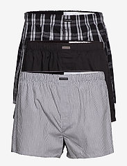 Calvin Klein - BOXER WVN 3PK - boxer shorts - blk/morgan plaid /montague stripe - 0