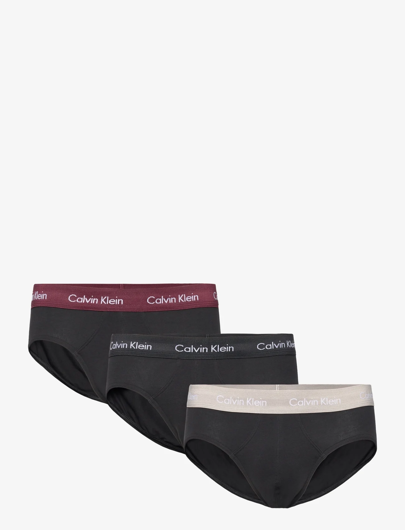 Calvin Klein - HIP BRIEF 3PK - laveste priser - b- black, tawny port, porpoise wbs - 0