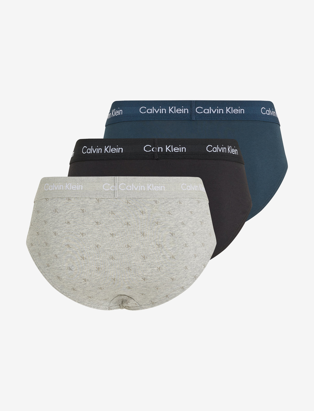 Calvin Klein - 3P HIP BRIEF - blk, diamond logo_gr heath, n stone - 5