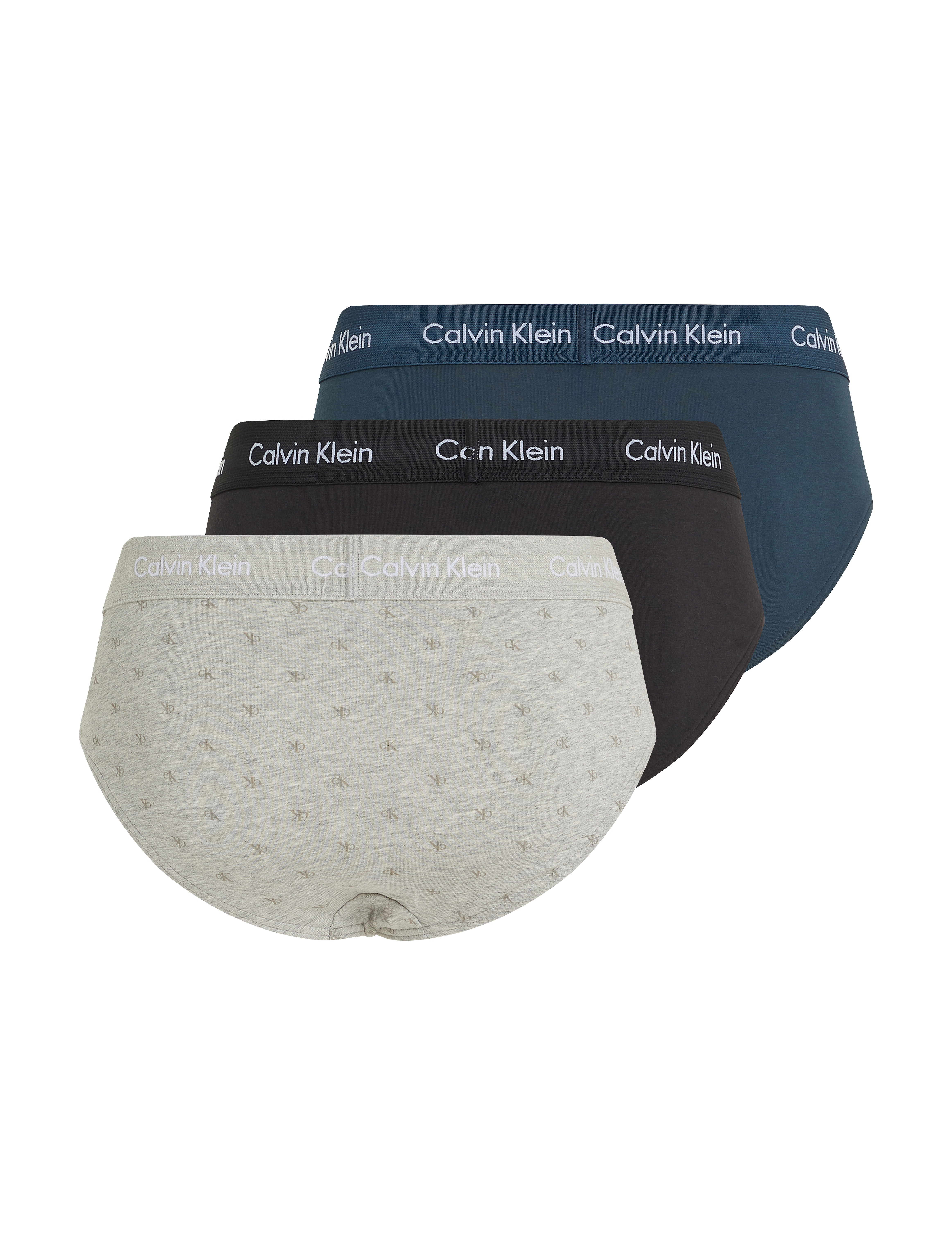 Calvin Klein - 3P HIP BRIEF - blk, diamond logo_gr heath, n stone - 4
