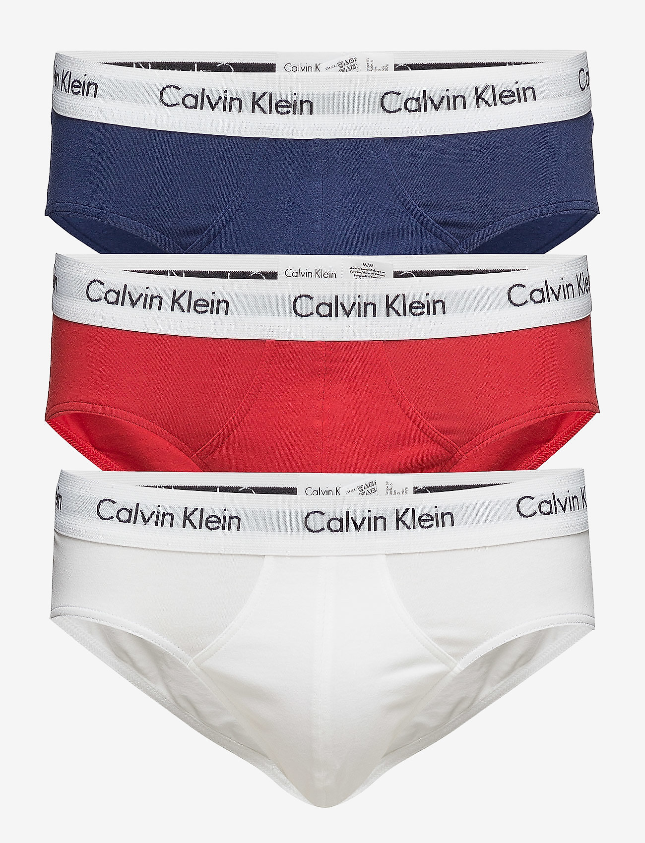 Calvin Klein - 3P HIP BRIEF - briefs - white/red ginger/pyro blue - 0