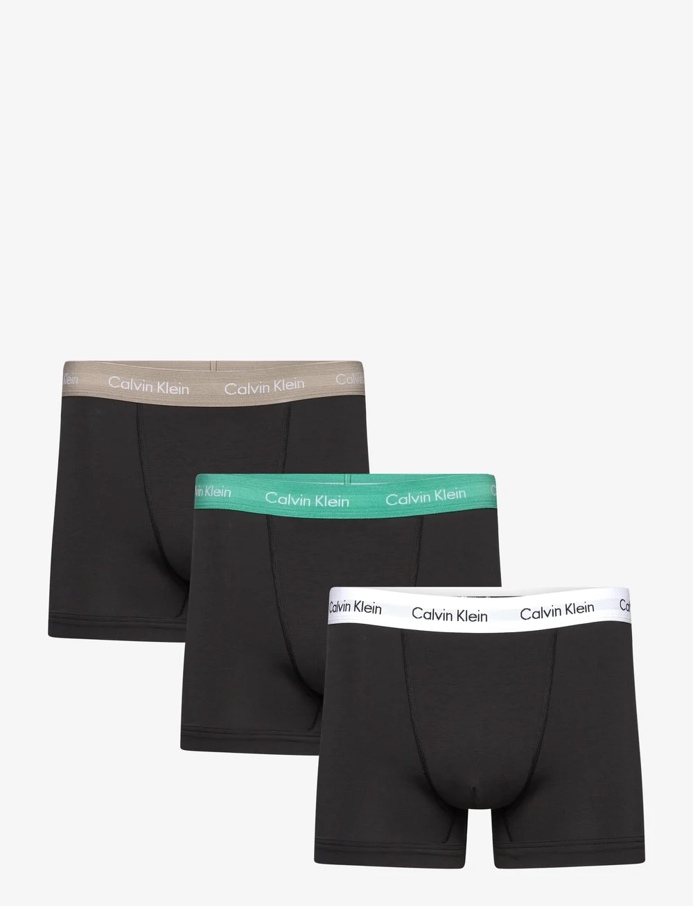 Calvin Klein - 3P TRUNK - multipack underbukser - bb w/ wht, qrll, vntg khk wbs - 0