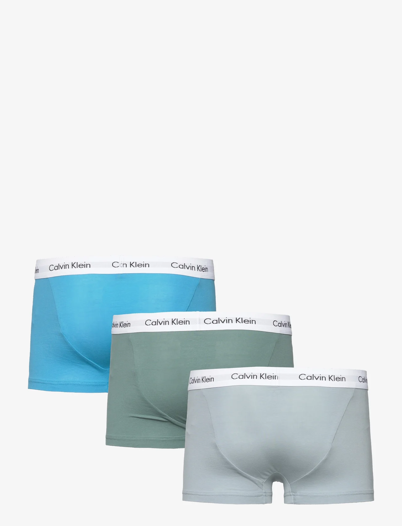 Calvin Klein - LOW RISE TRUNK 3PK - boxer briefs - viv bl, arona, sageb grn w/ wh wbs - 1
