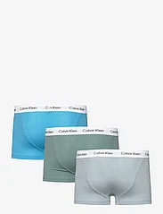 Calvin Klein - 3P LOW RISE TRUNK - laveste priser - viv bl, arona, sageb grn w/ wh wbs - 1