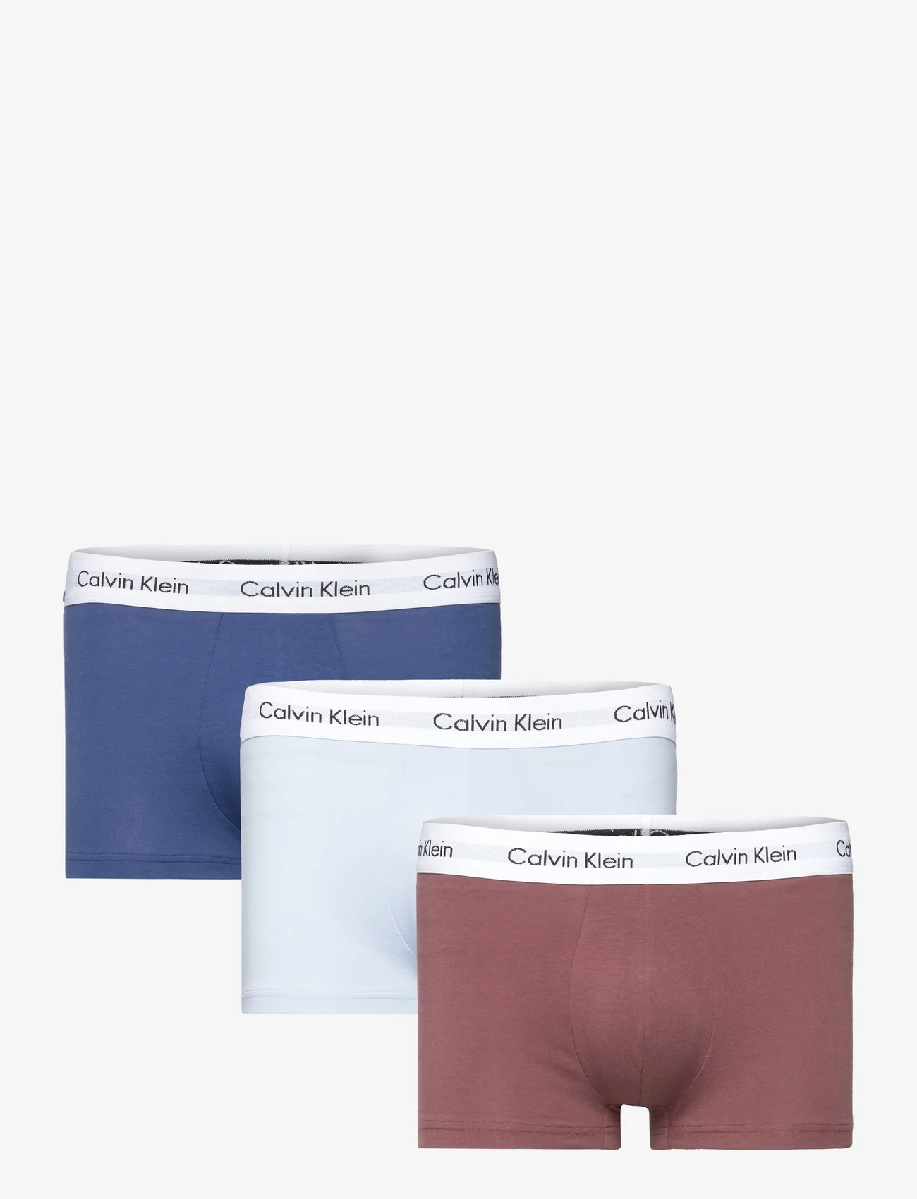 Calvin Klein - 3P LOW RISE TRUNK - alhaisimmat hinnat - marron, skyway, true nv w/ wt wbs - 0