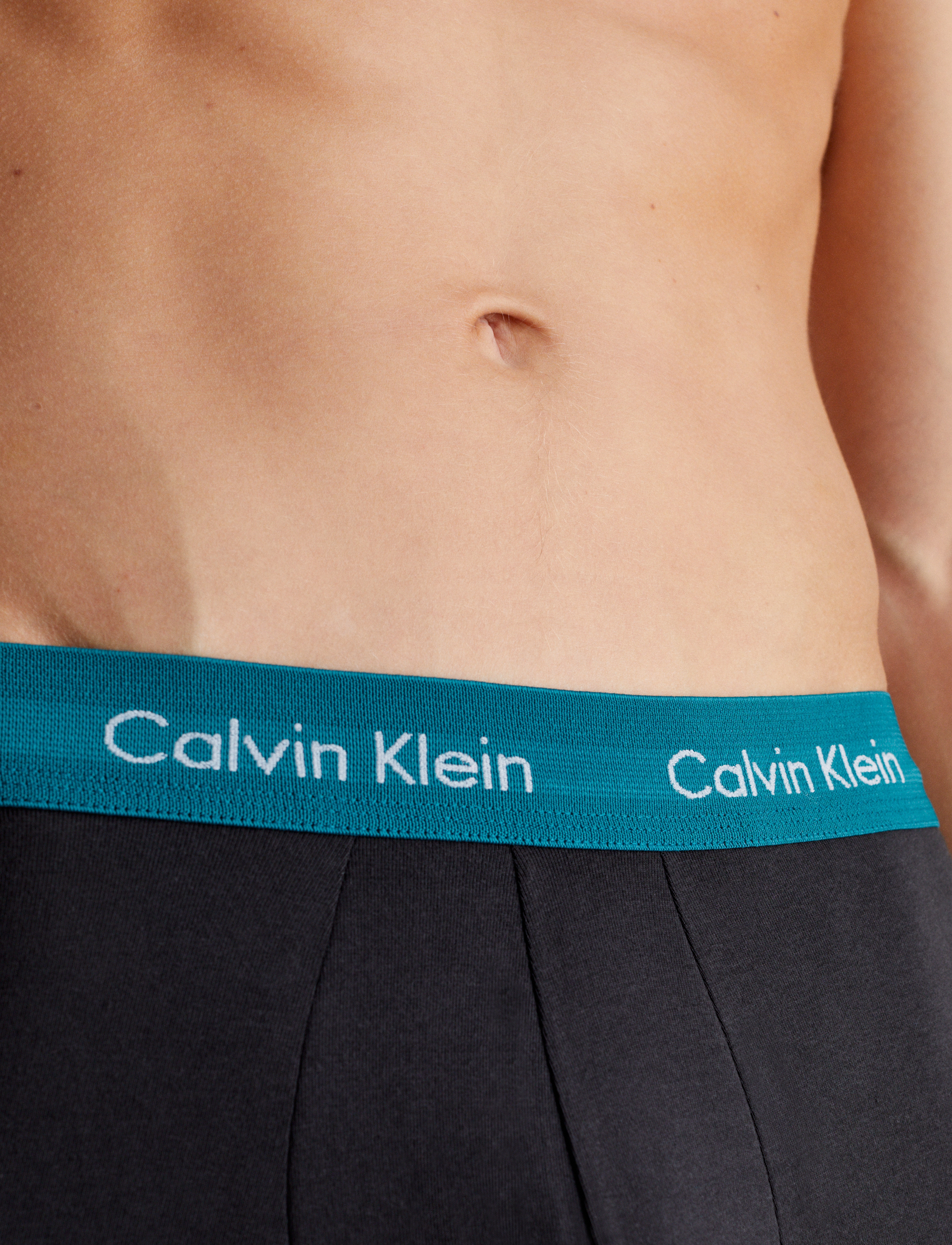 Calvin Klein - 3P LOW RISE TRUNK - b- gry htr/chesapeake bay/jwl wbs - 3