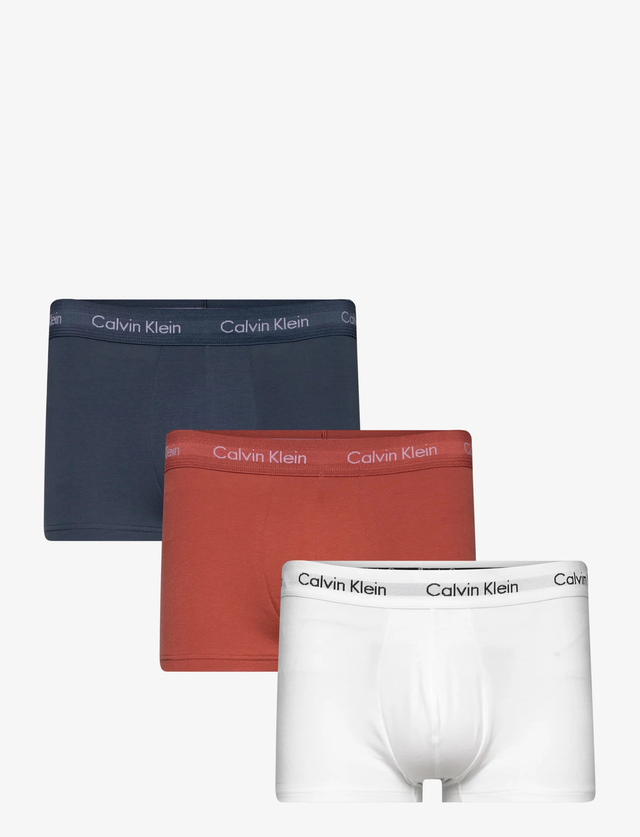Calvin Klein - 3P LOW RISE TRUNK - base layers - dusty cppr/ bright wht/ hsphr blue - 0