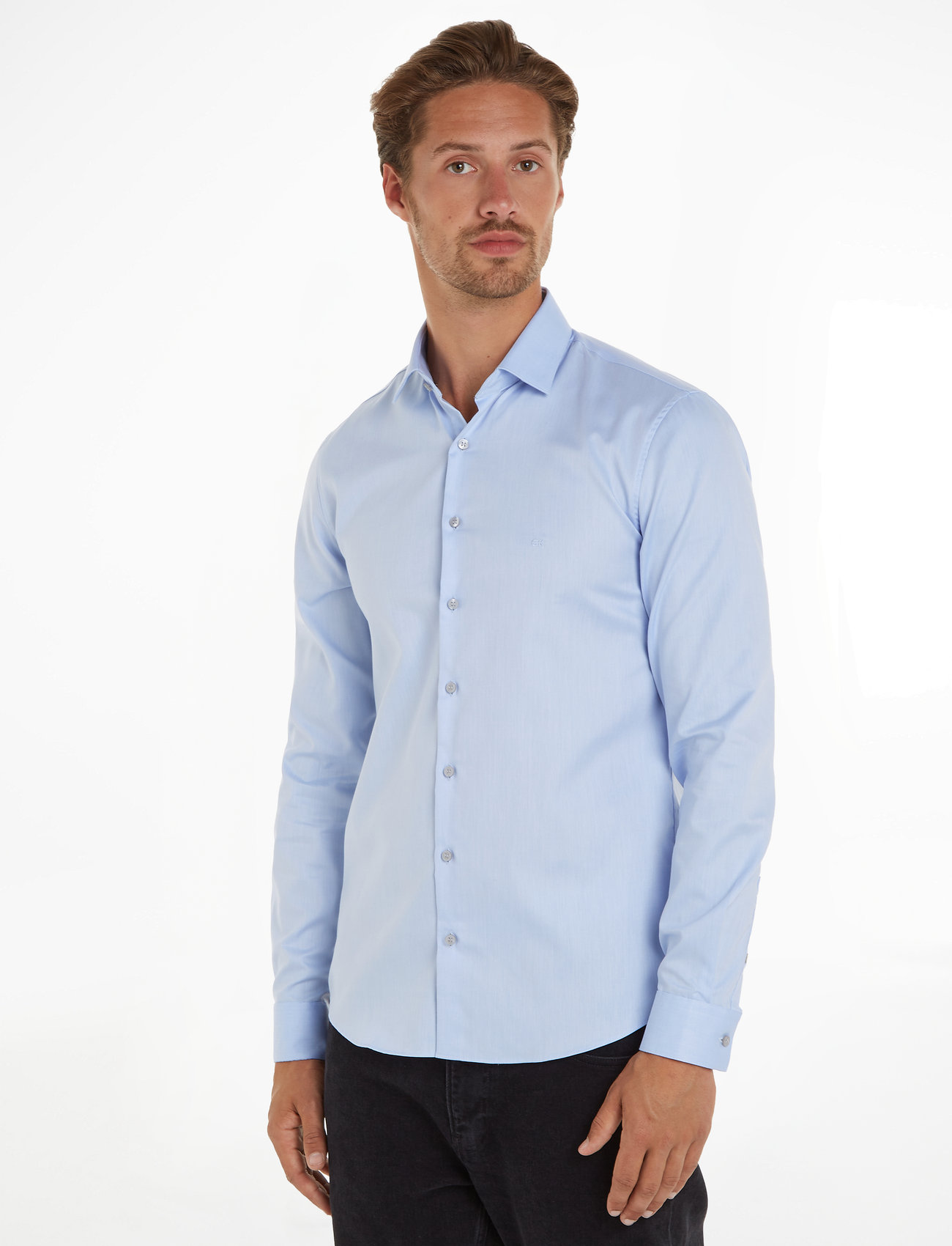 Calvin Klein Twill Easy Care Slim Shirt - Blue - 37 2